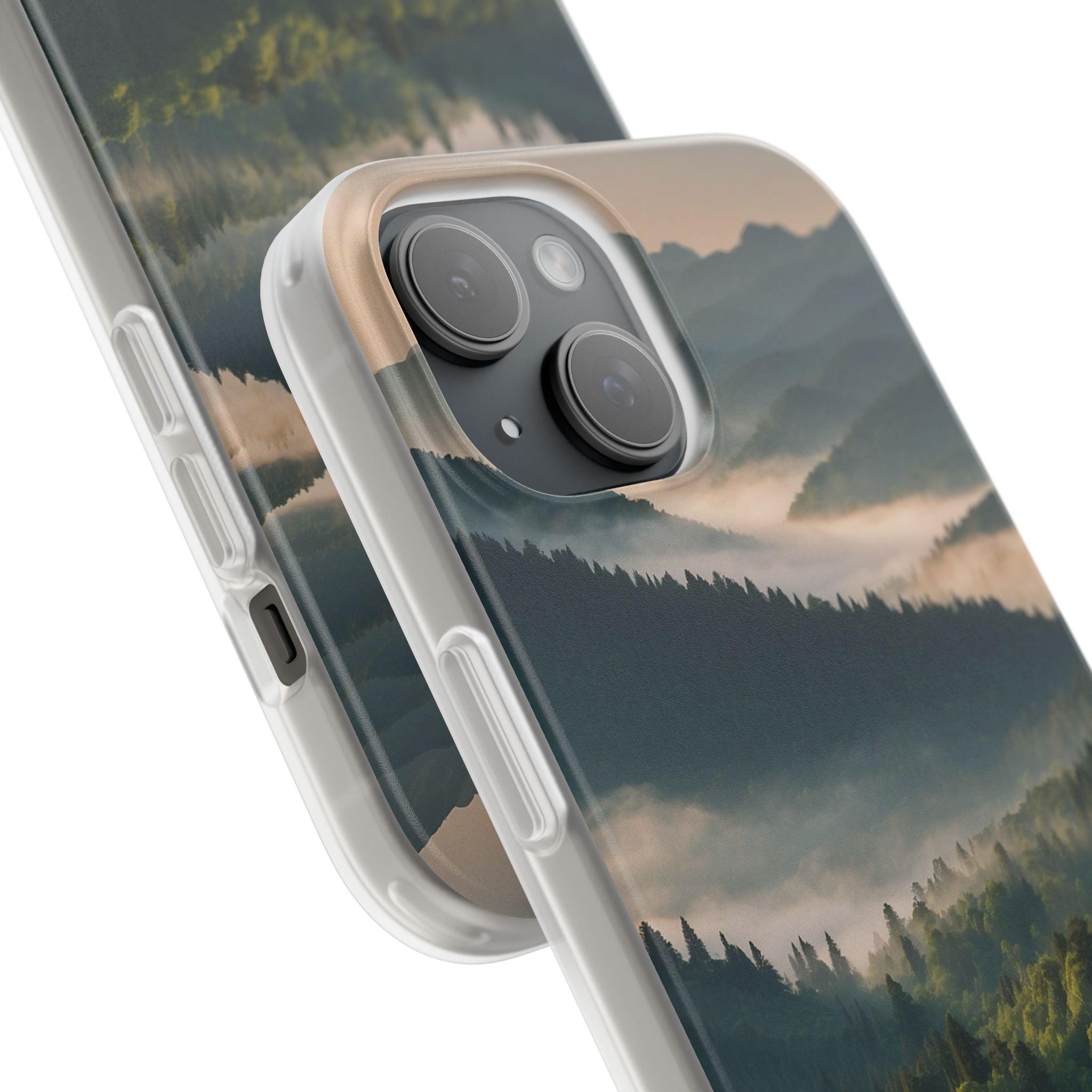 Foggy Mountain Ridge · Soft Phone Case for iPhone