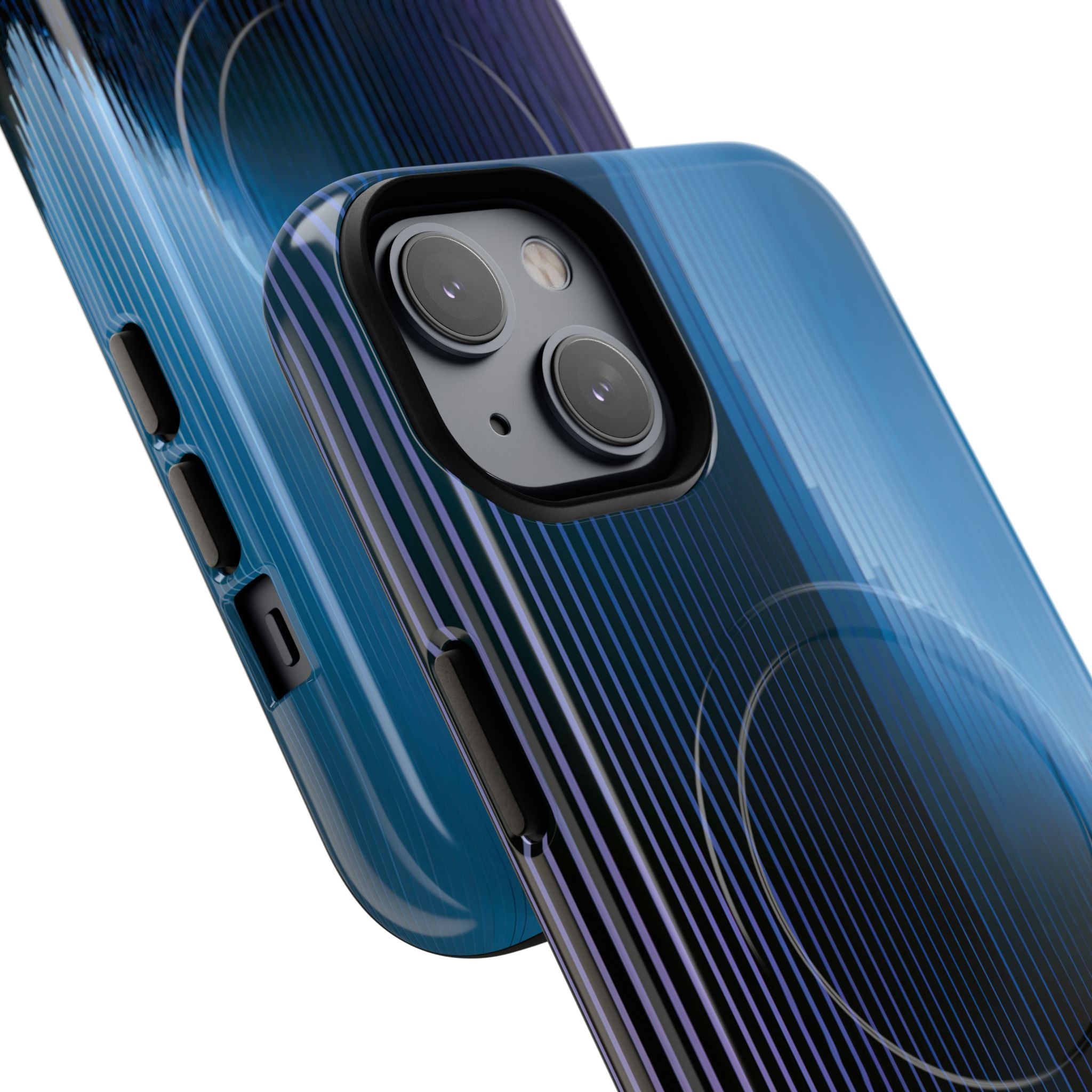 Blue Tough 2.0 Magsafe Phone Case for iPhone - Indigo Distortion Wave