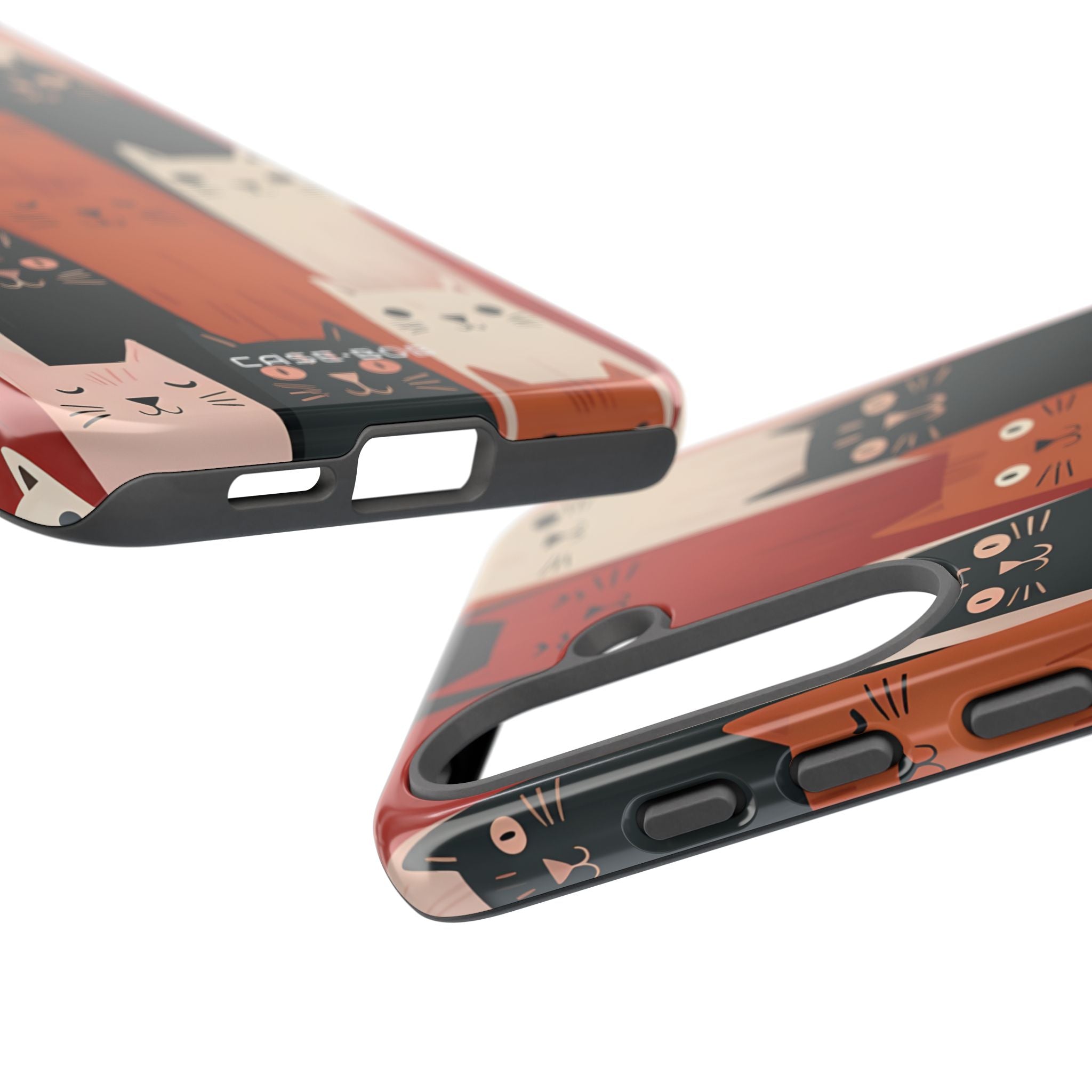 Verlängerte Katzen Schwarz Samsung S25 Plus Case - Tough