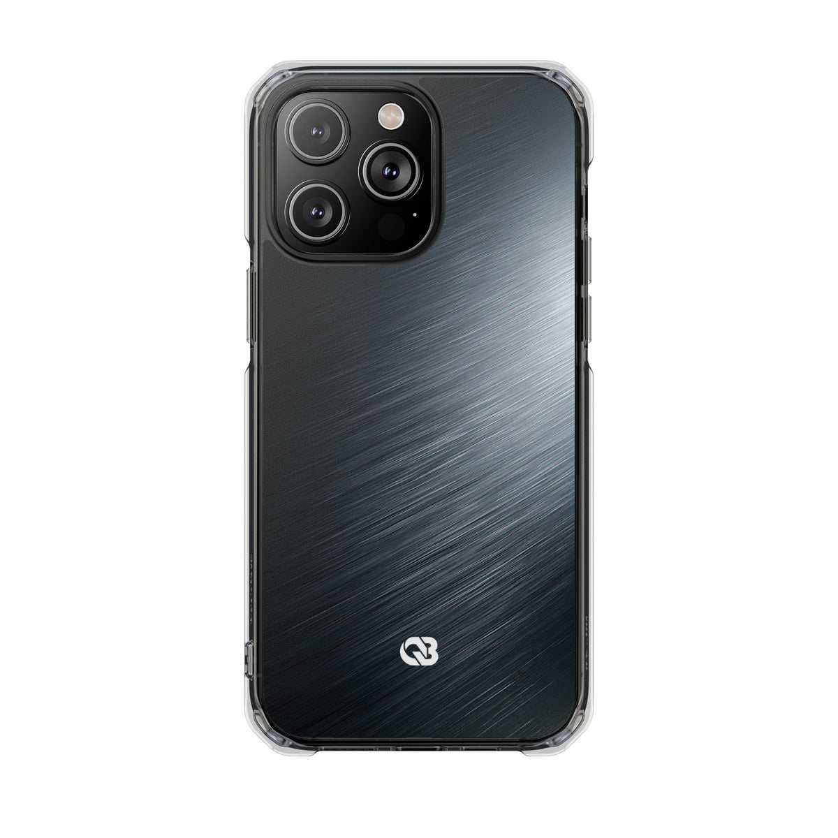 Brushed Obsidian Steel · Clear Impact Magnetic Phone Case for iPhone · Grey