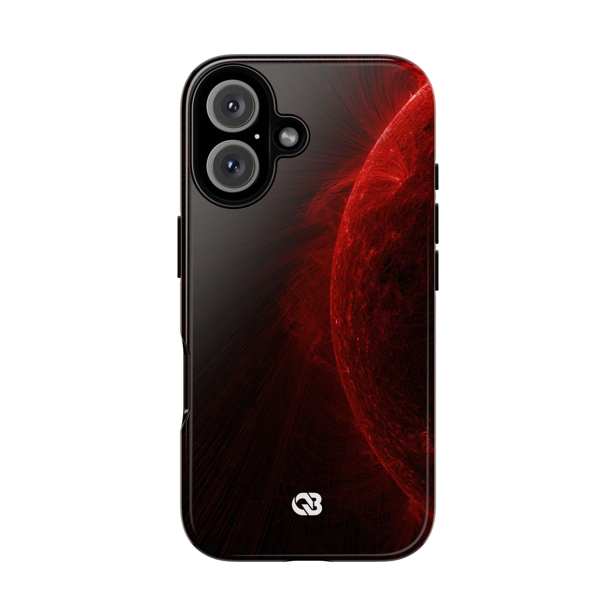 Red Tough Phone Case for iPhone - Solar Crimson Flare