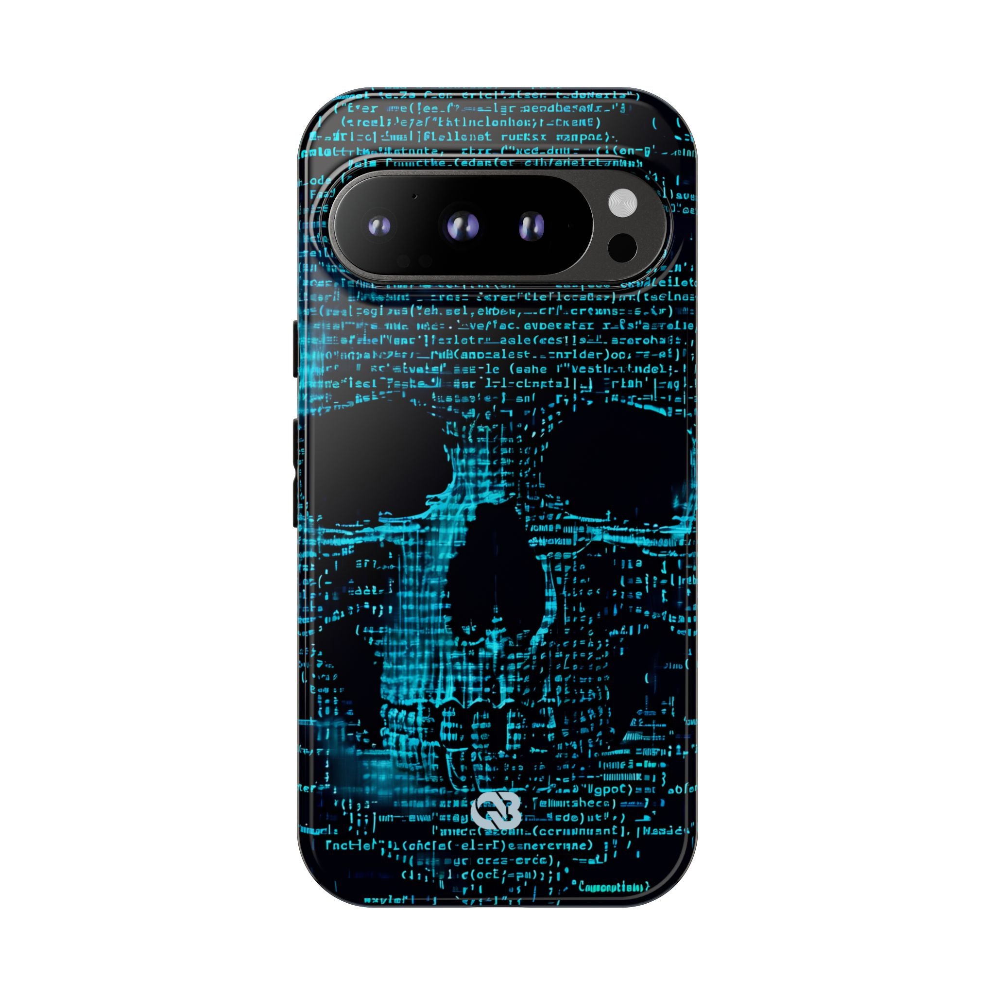 Cyan Glitch Skull · Tough Phone Case for Google Pixel
