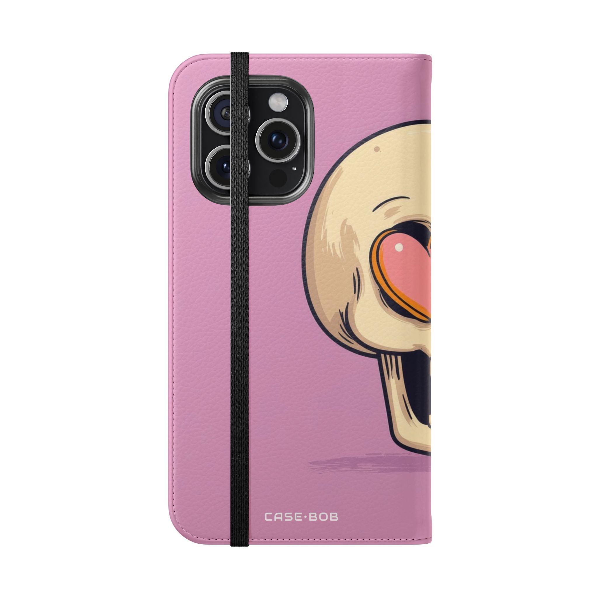 Heart Eyes Skull - iPhone 15 Pro Max Case - Wallet