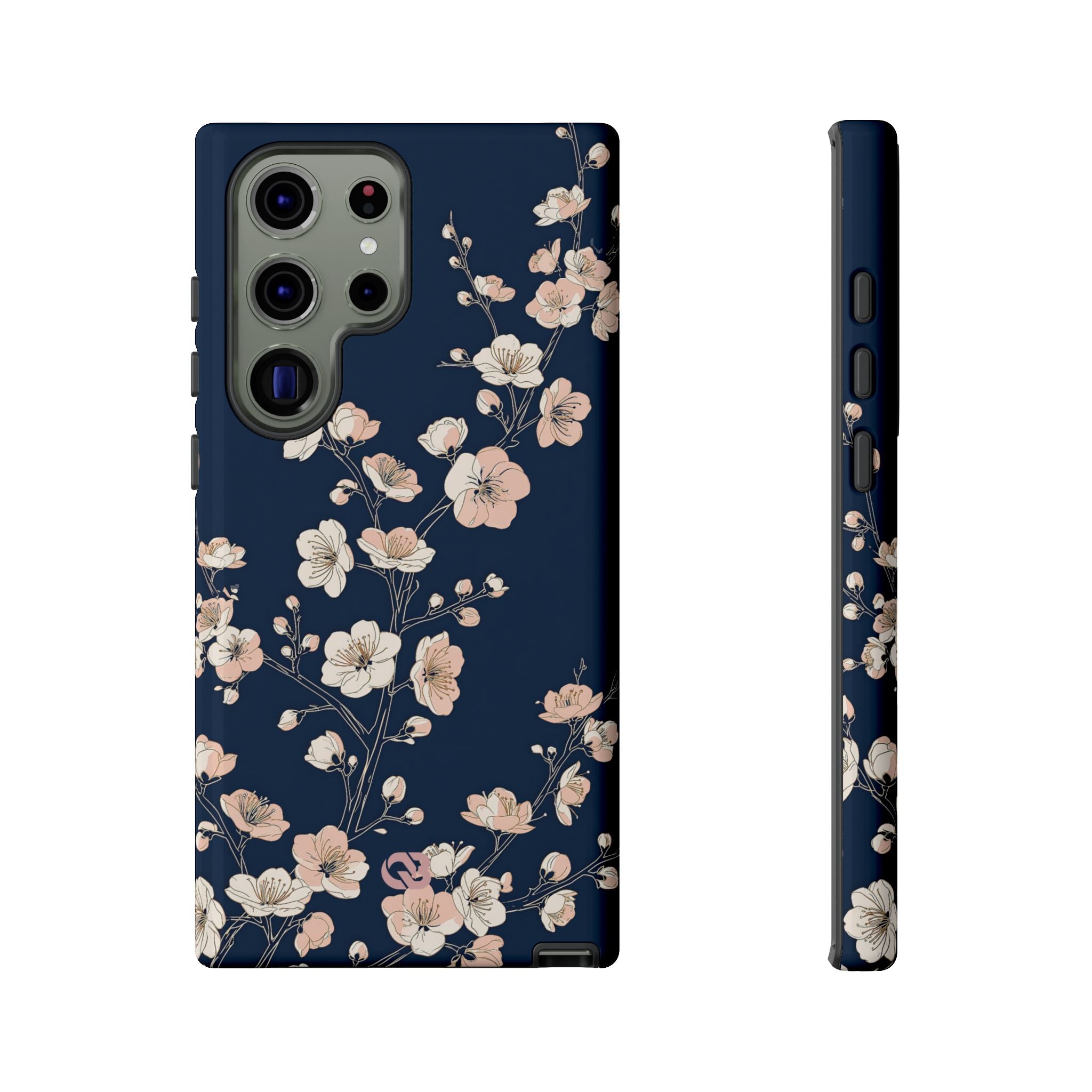 Blue Tough Phone Case for Samsung - Midnight Peach Sakura