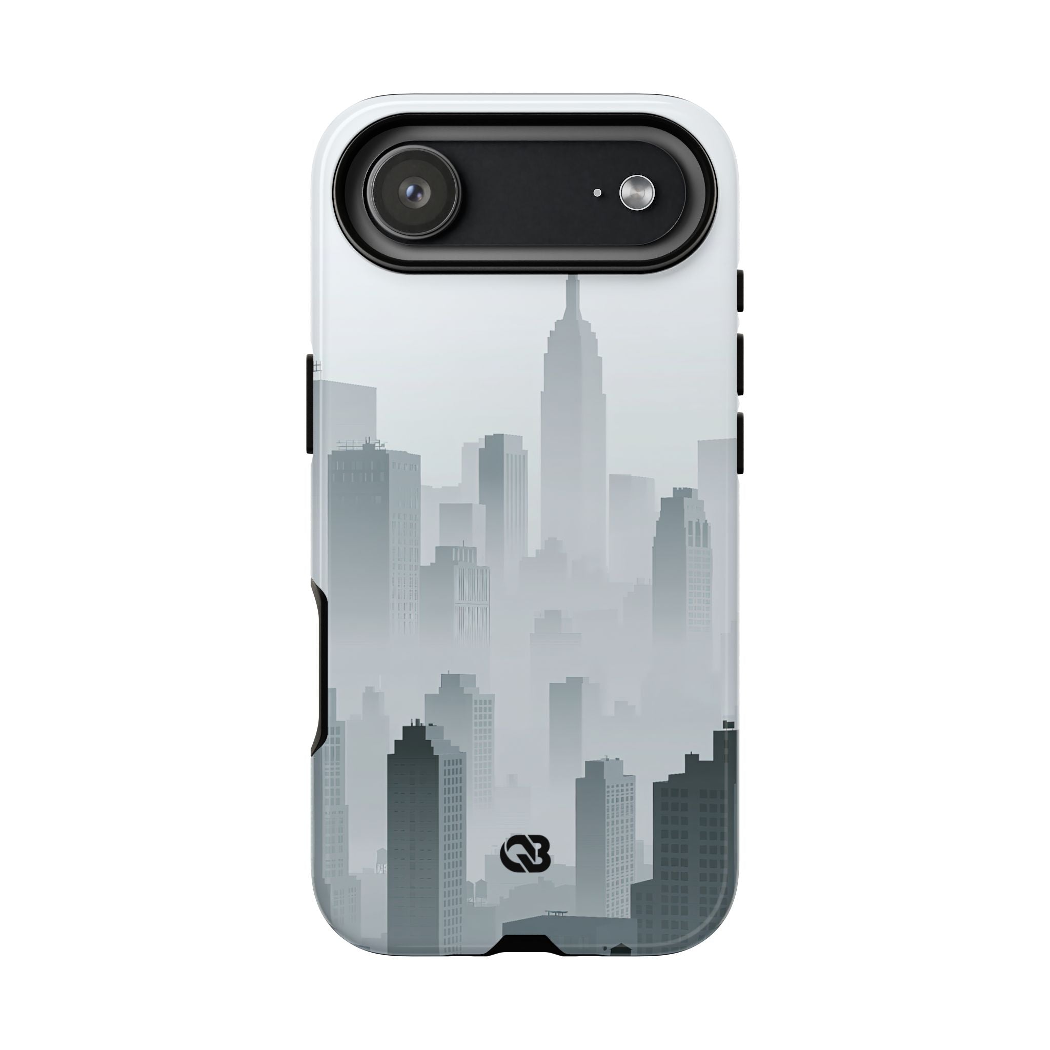 Grey Tough Phone Case for iPhone - Steel Mist Skyline