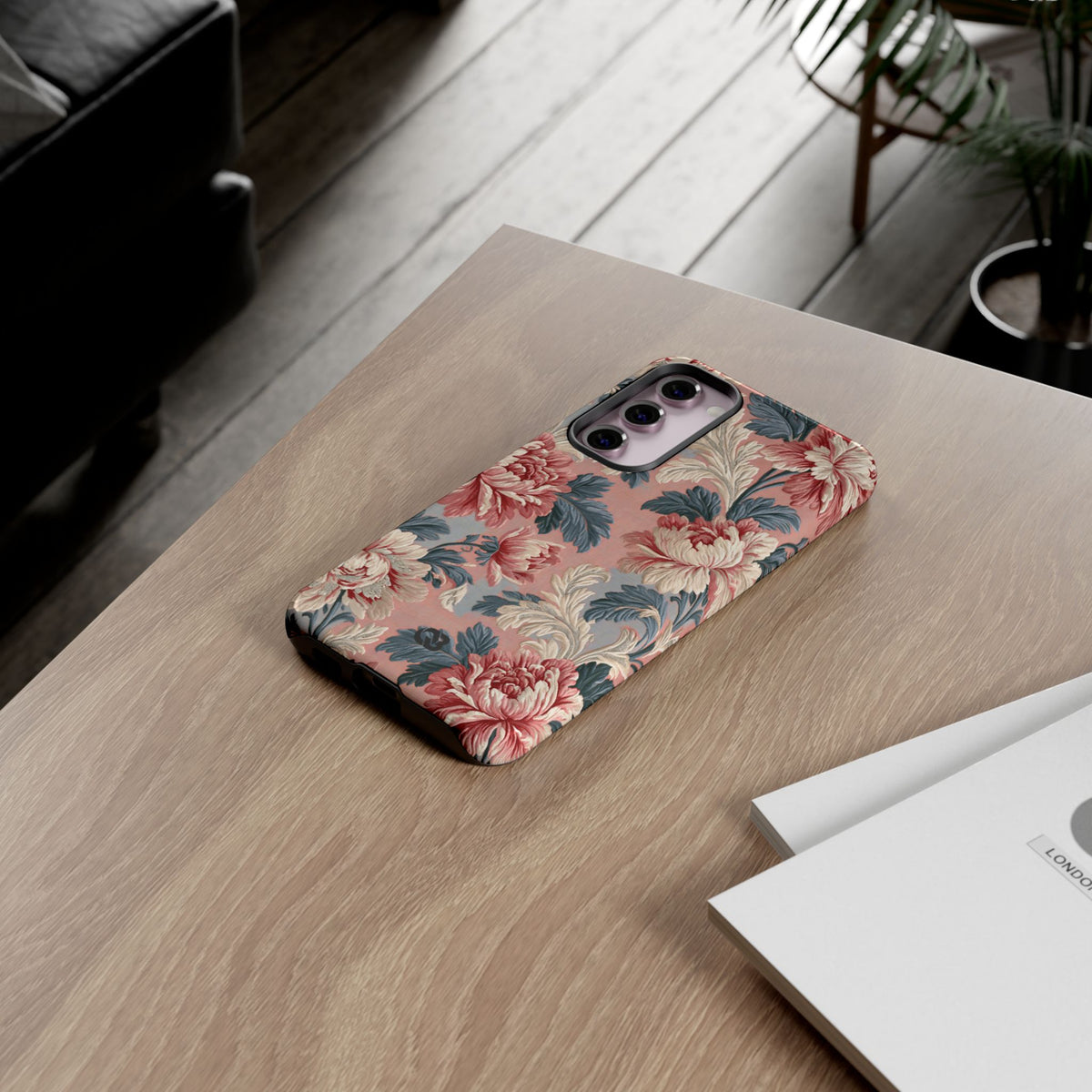 Blush Peony Jacquard · Tough Phone Case for Samsung · Pink