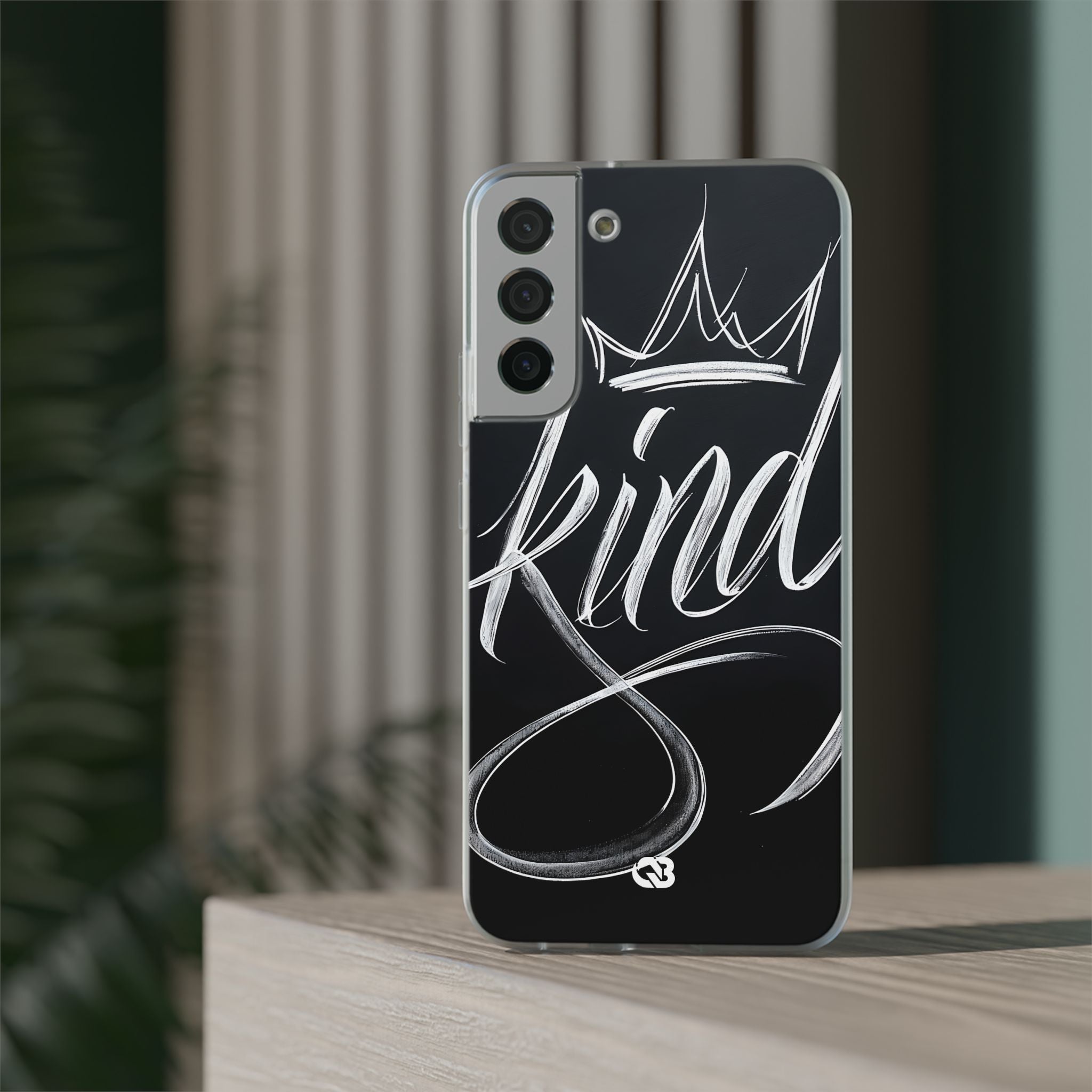 Noir Crown Script · Soft Custodia per Samsung