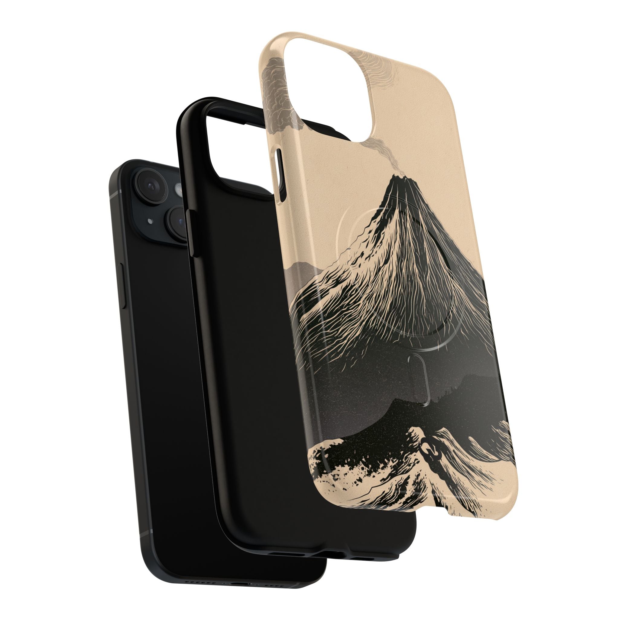 Beige Tough 2.0 Magsafe Phone Case for iPhone - Obsidian Ink Summit