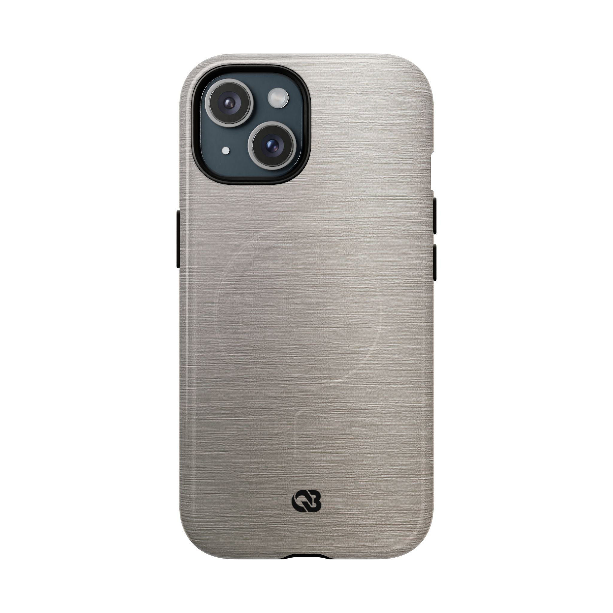 Grey Tough 2.0 Magsafe Phone Case for iPhone - Brushed Nickel Linen