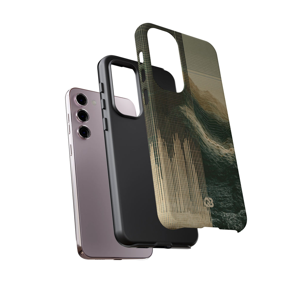 Beige Tough Phone Case for Samsung - Veridian Data Ridge