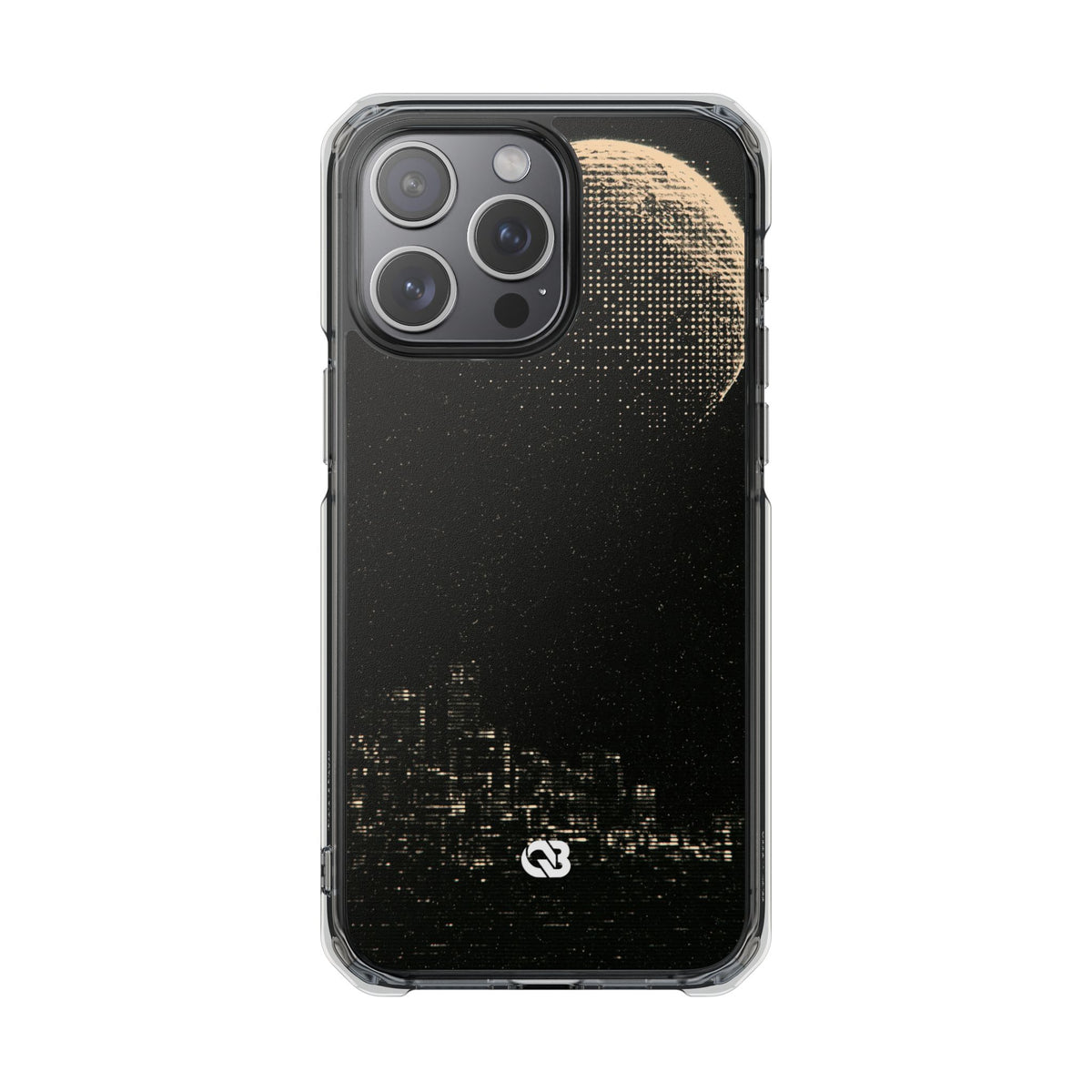Lunar Metropolis Nocturne · Clear Impact Magnetic Phone Case for iPhone · Black