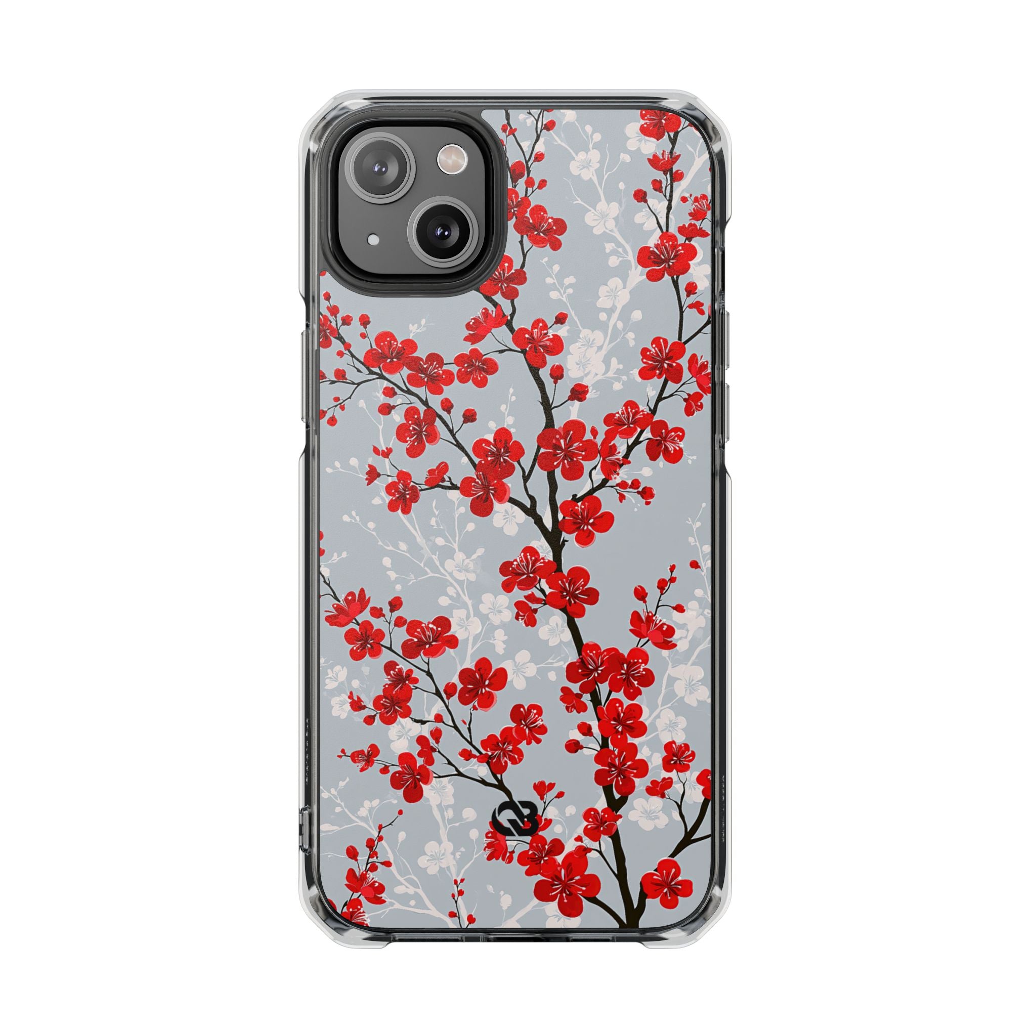 Grey Impact MagSafe Phone Case for iPhone - Crimson Sakura Slate