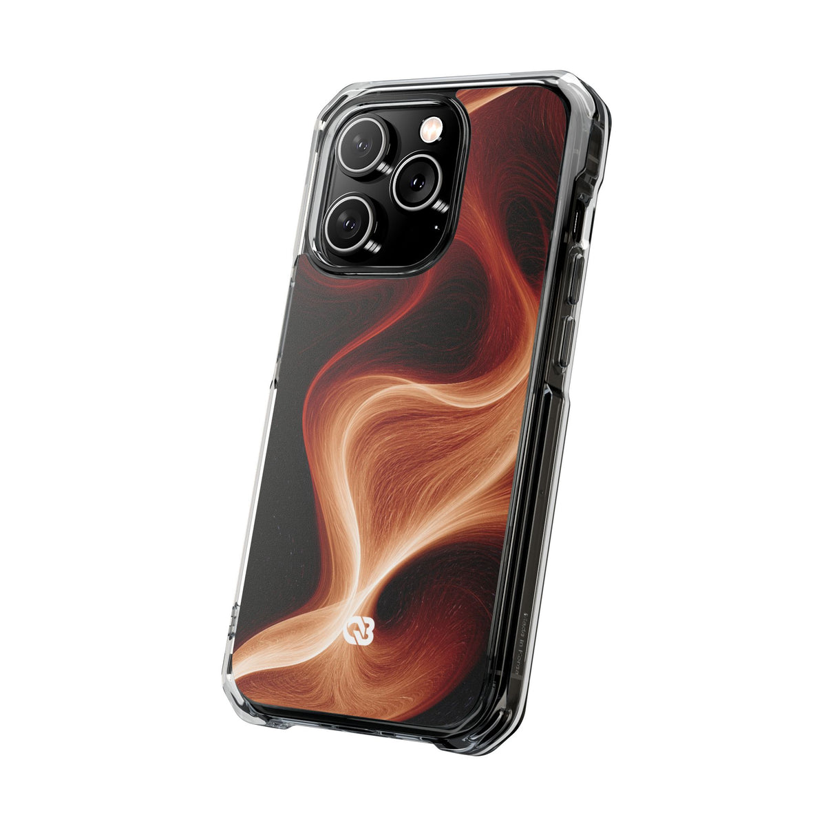 Solar Ember Flow · Clear Impact Magnetic Phone Case for iPhone · Orange