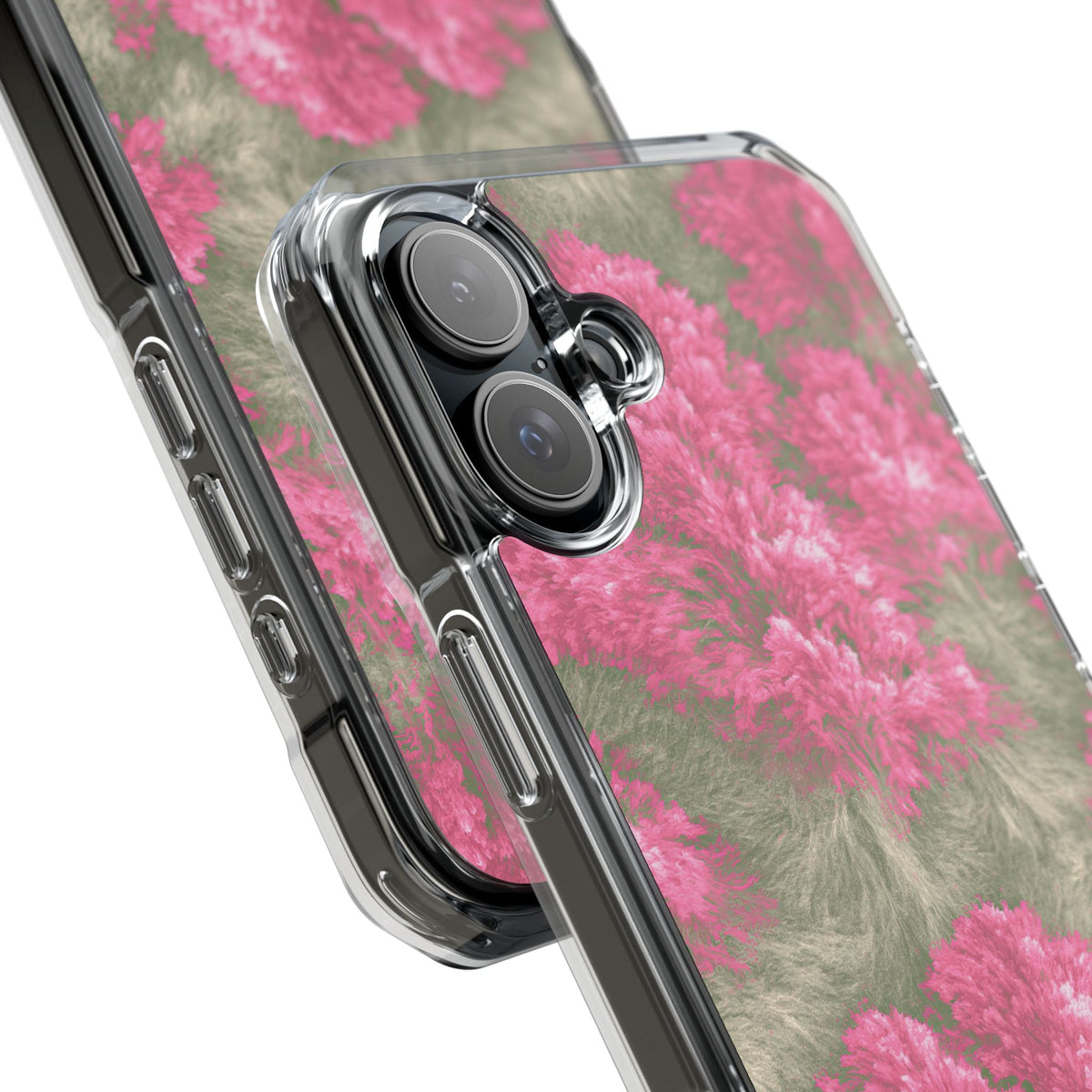 Digital Blossom · Clear Impact Magnetic Phone Case for iPhone · Pink