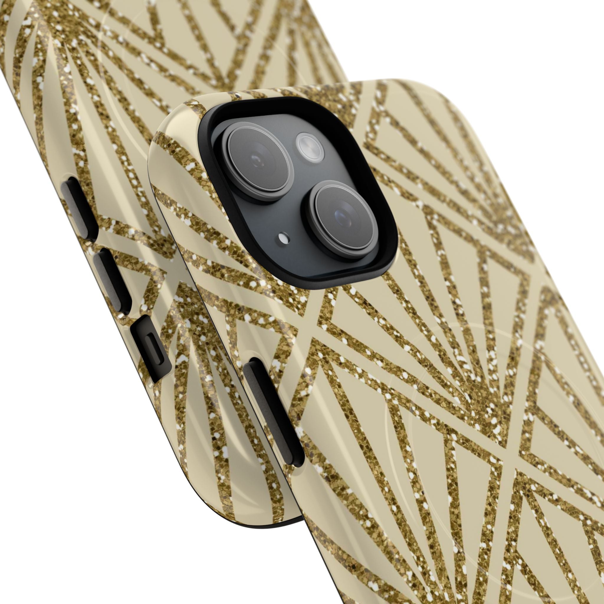 Gold Diamond Radiance iPhone 15 Skal - Tough+