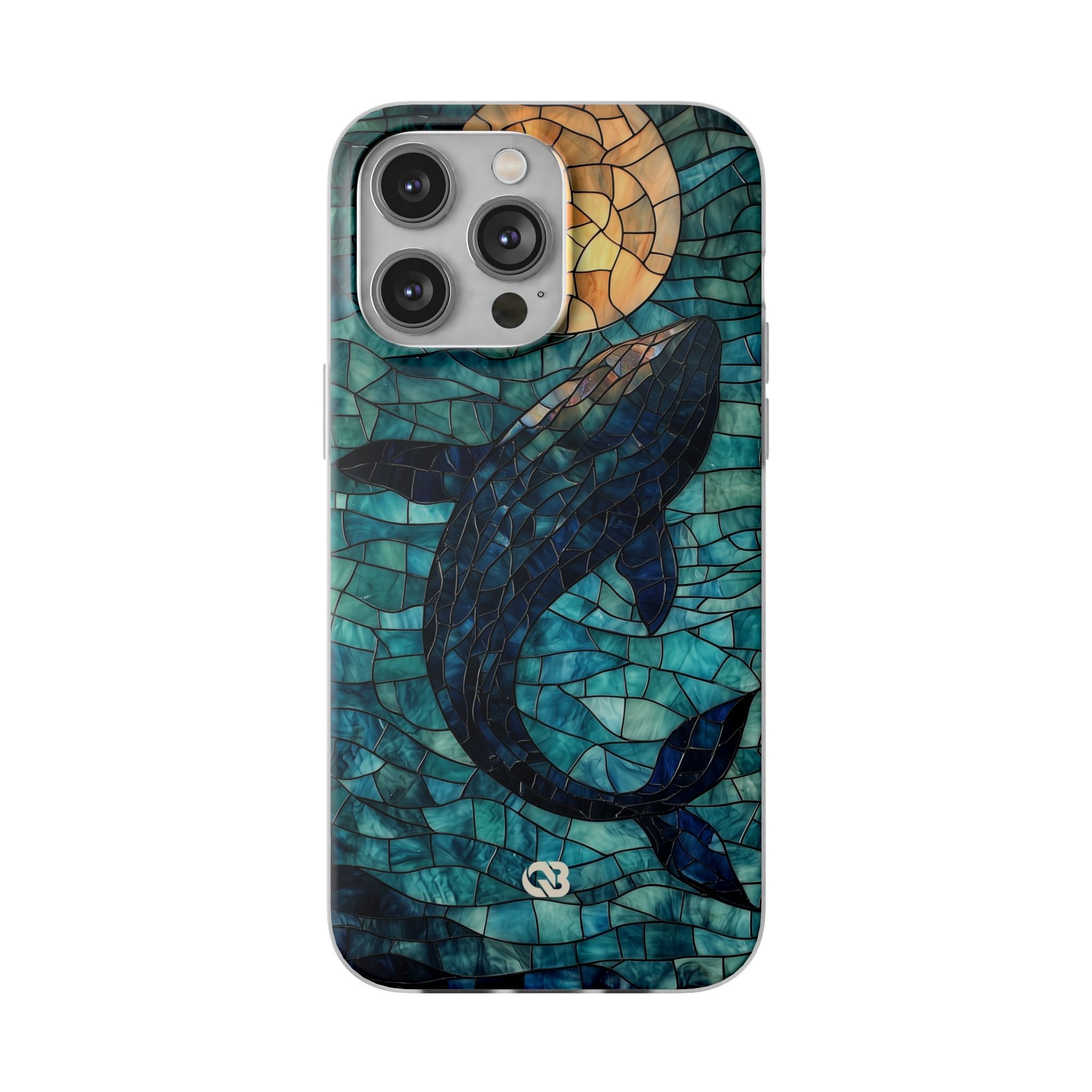 Stained Moon Whale · Soft Telefoncover for iPhone