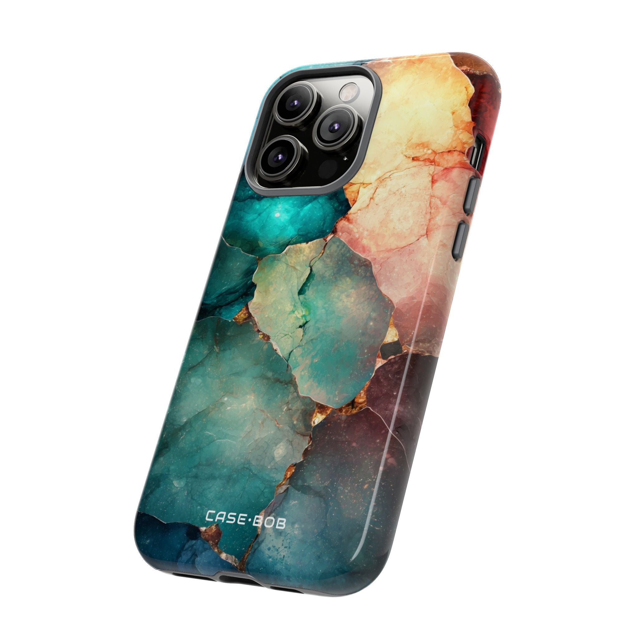 Teal Mosaic Veins iPhone 14 Pro Max Skal - Tough