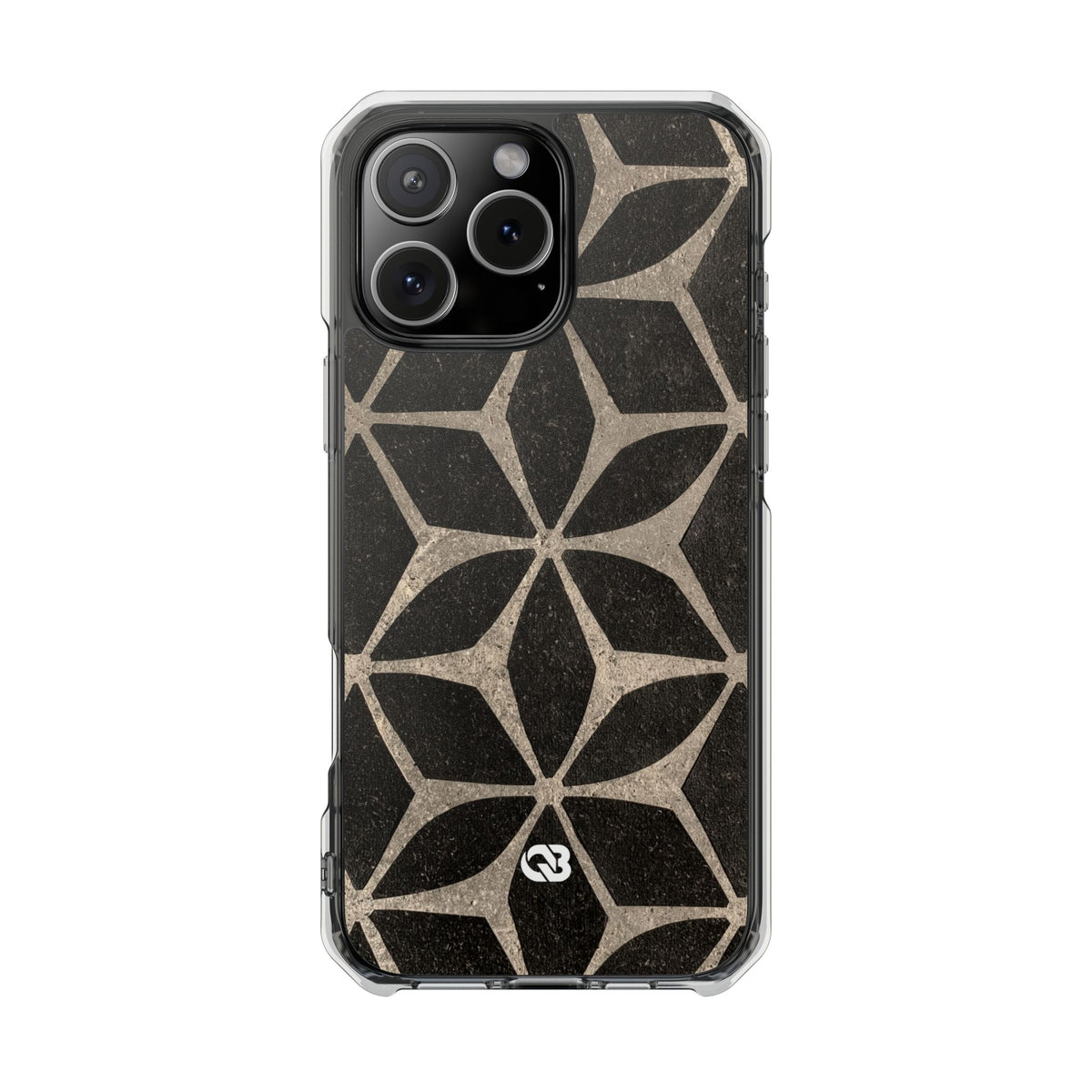 Concrete Mosaic Star · Clear Impact Magnetic Phone Case for iPhone · Black