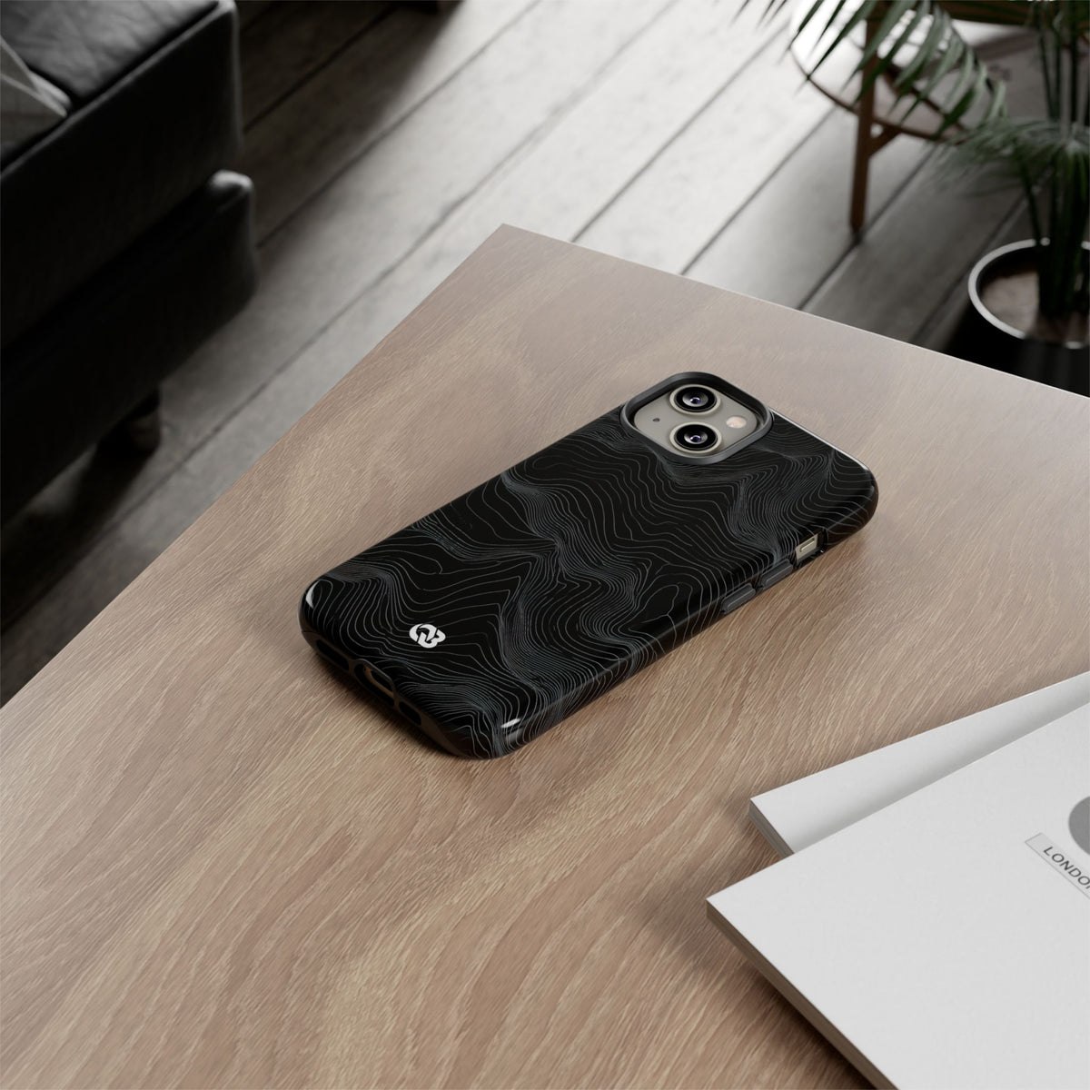 Obsidian Contour Elevation · Tough Phone Case for iPhone · Black