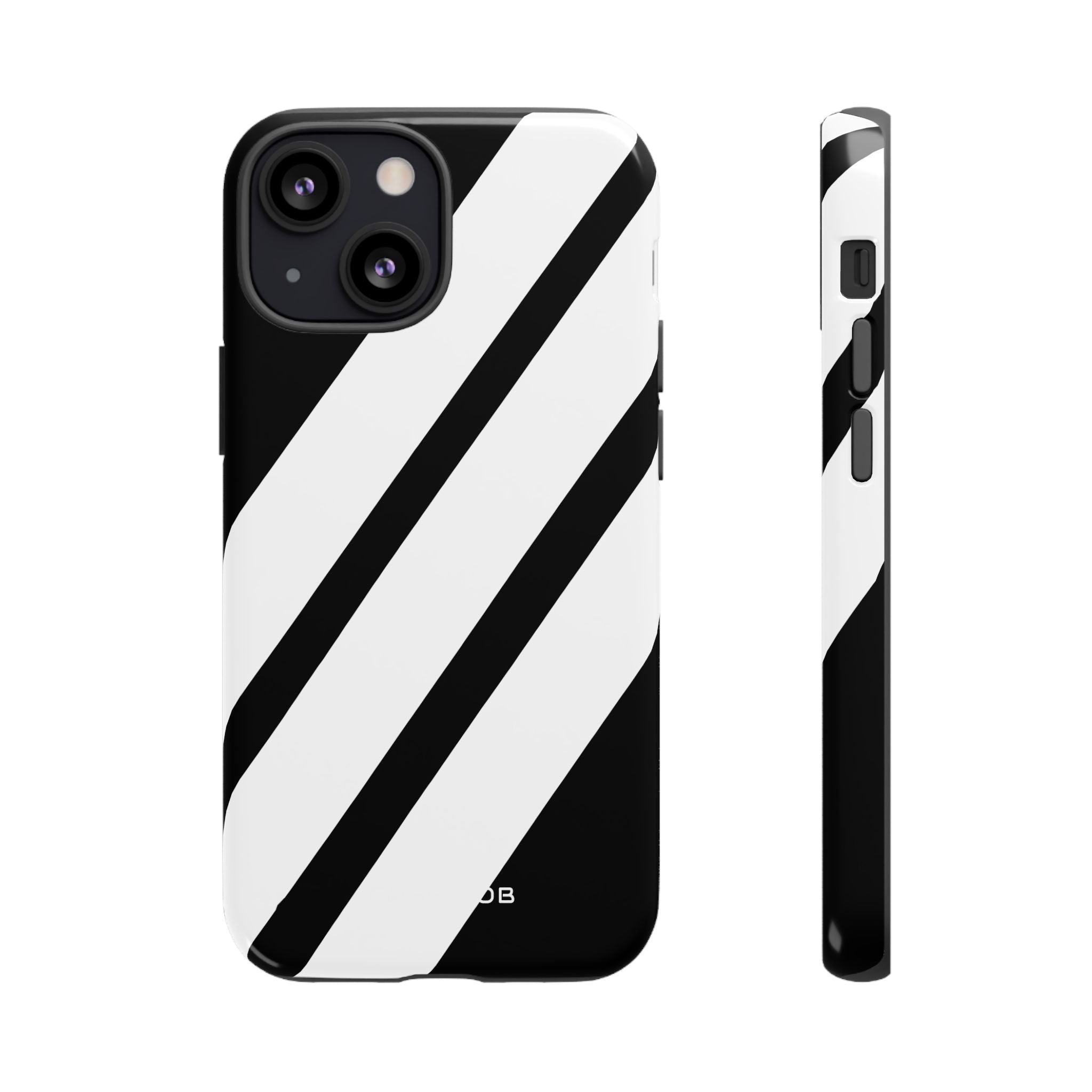 Diagonale Streifen Noir iPhone 13 Mini Case - Tough
