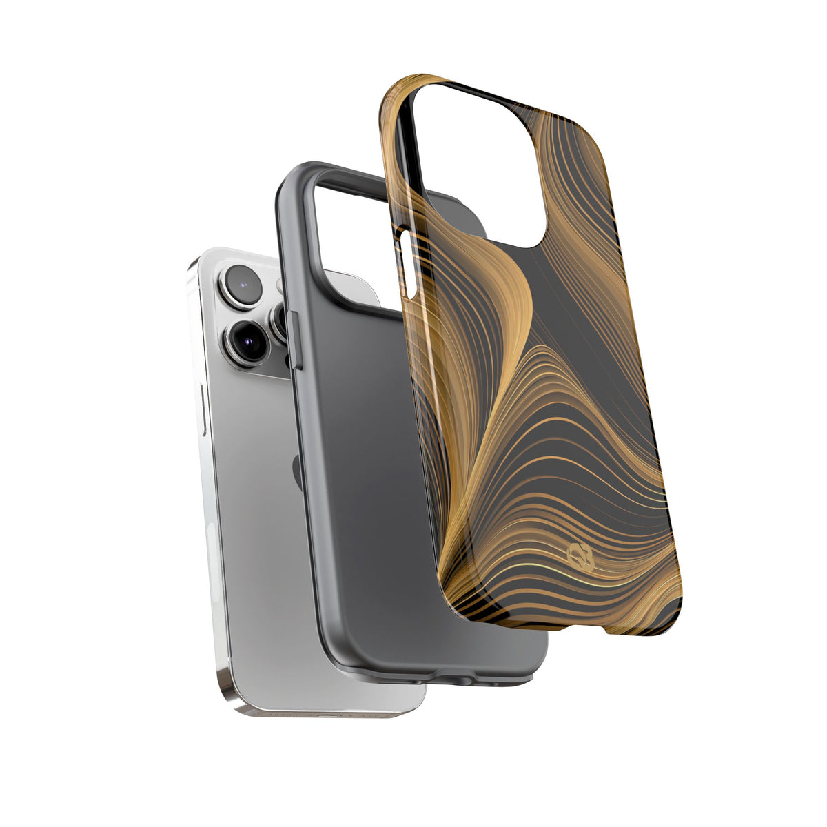 Gold Tough Phone Case for iPhone - Molten Copper Strands