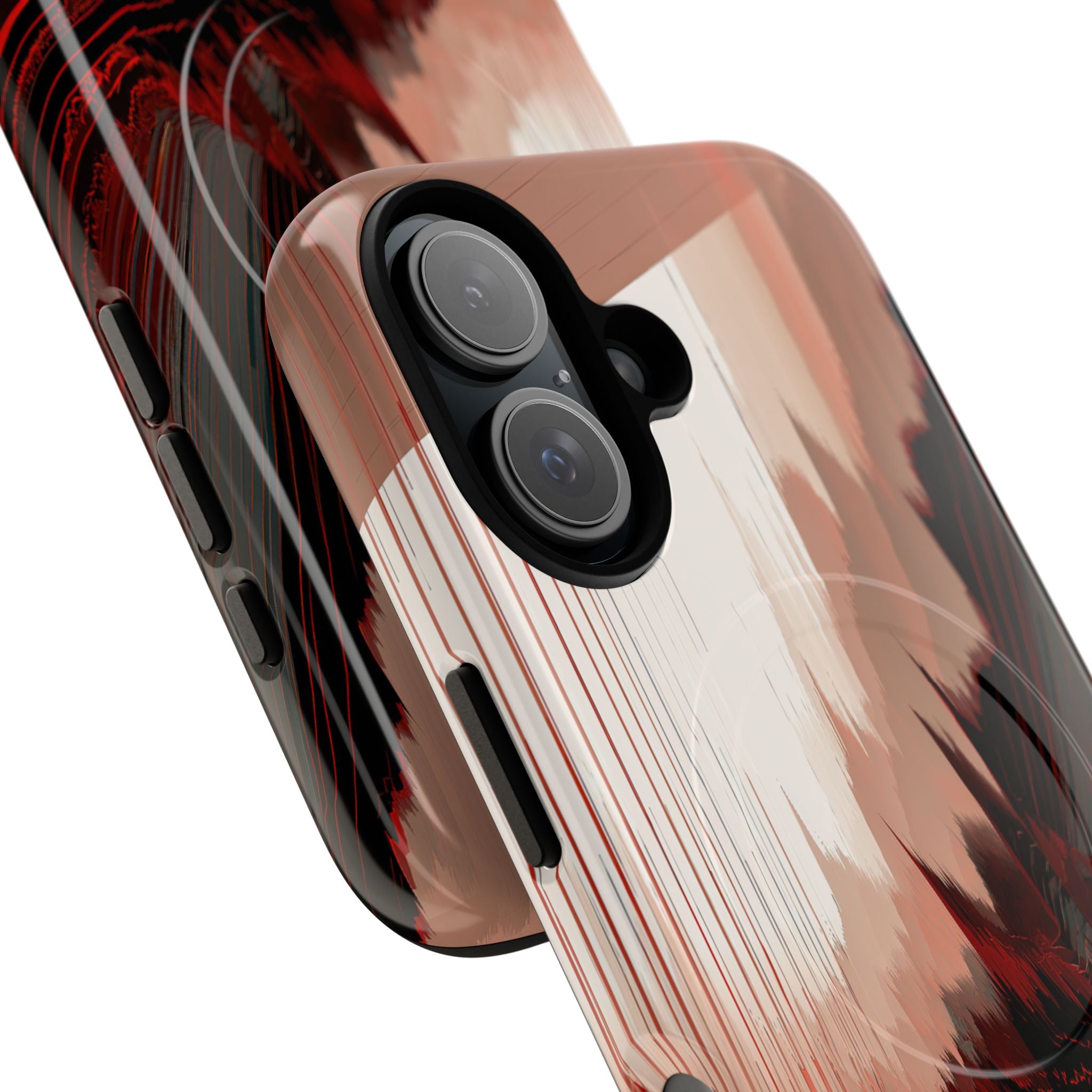Red Tough 2.0 Magsafe Phone Case for iPhone - Crimson Pulse Horizon