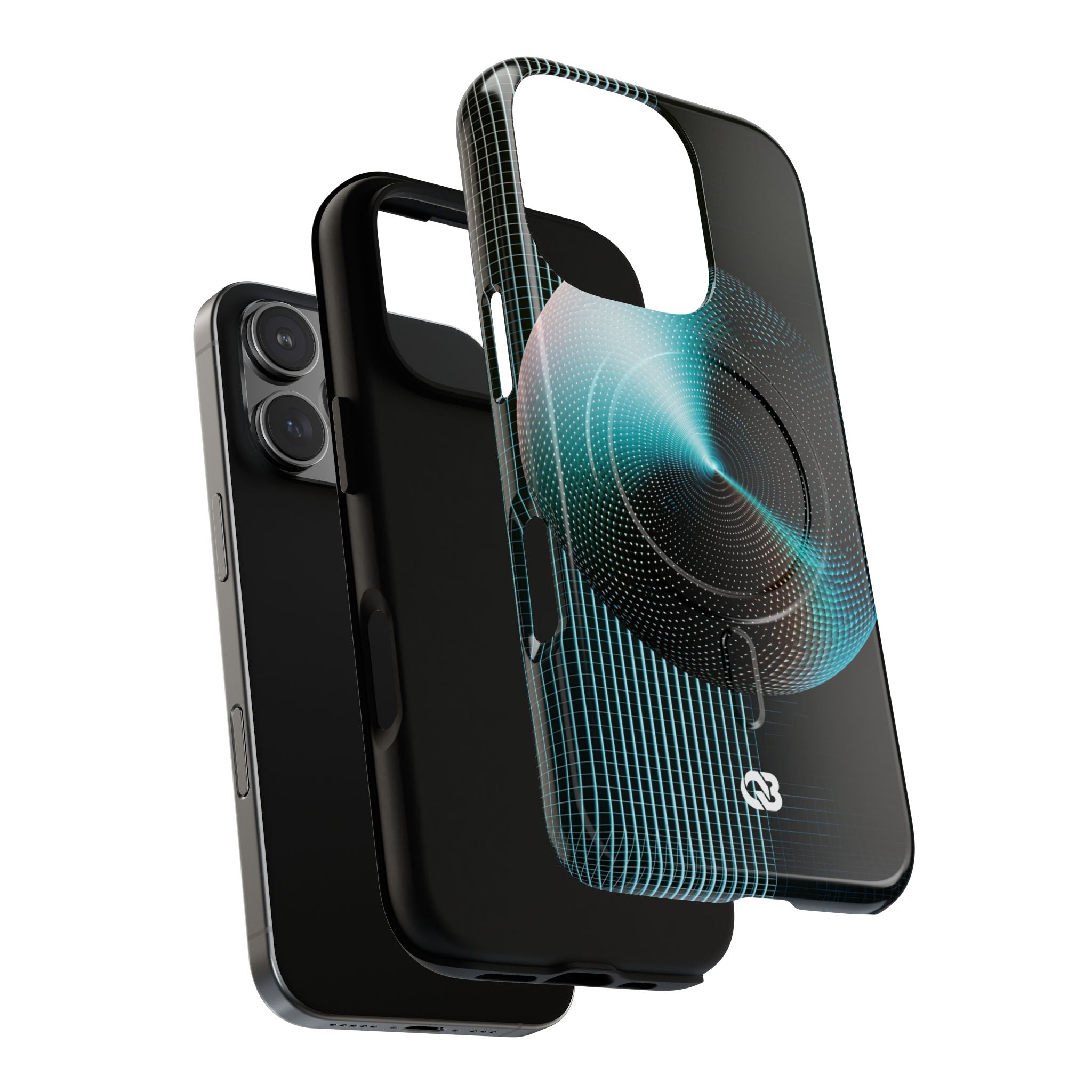 Blue Tough 2.0 Magsafe Phone Case for iPhone - Cyan Vector Sphere