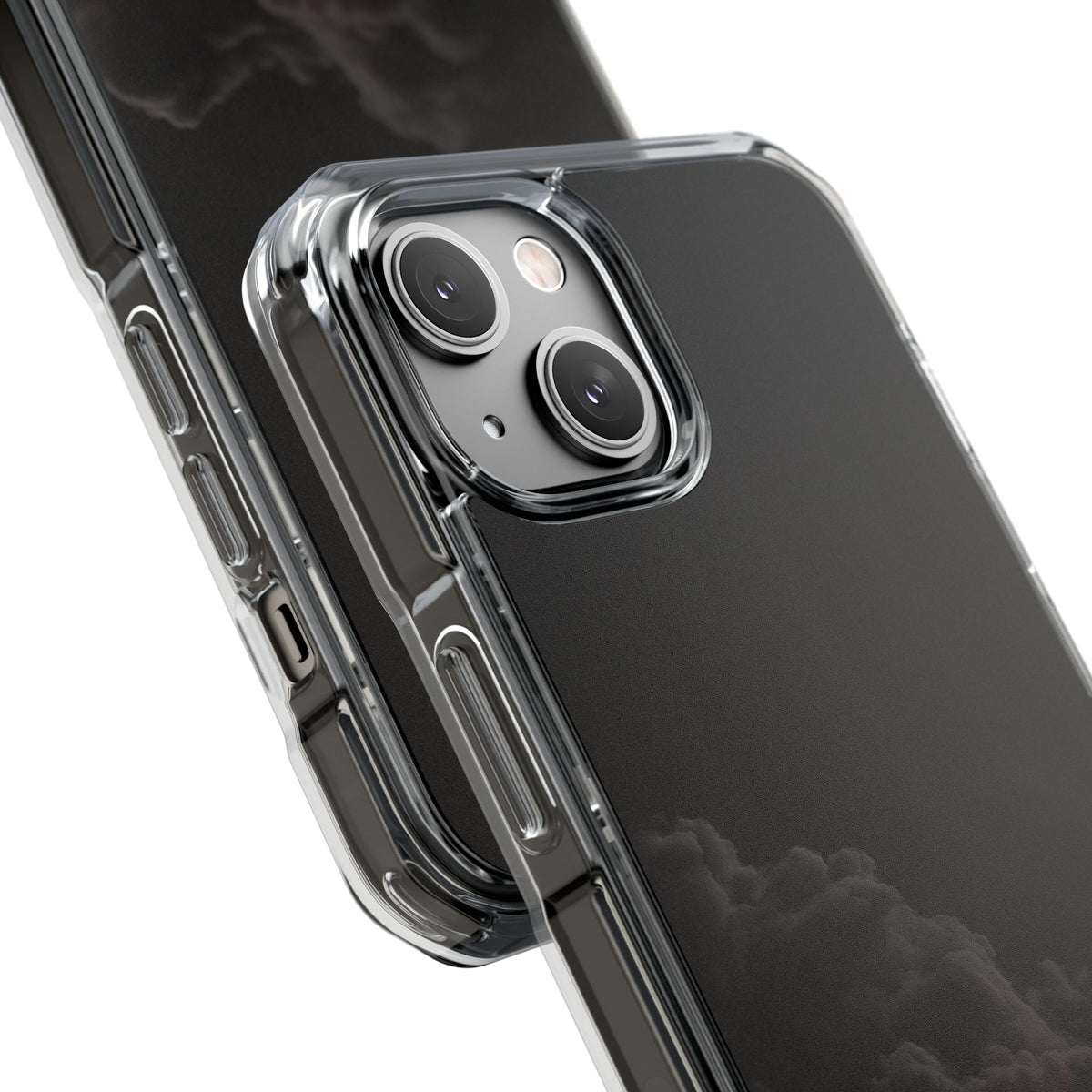 Crimson Fog Void · Clear Impact Magnetic Phone Case for iPhone · Black