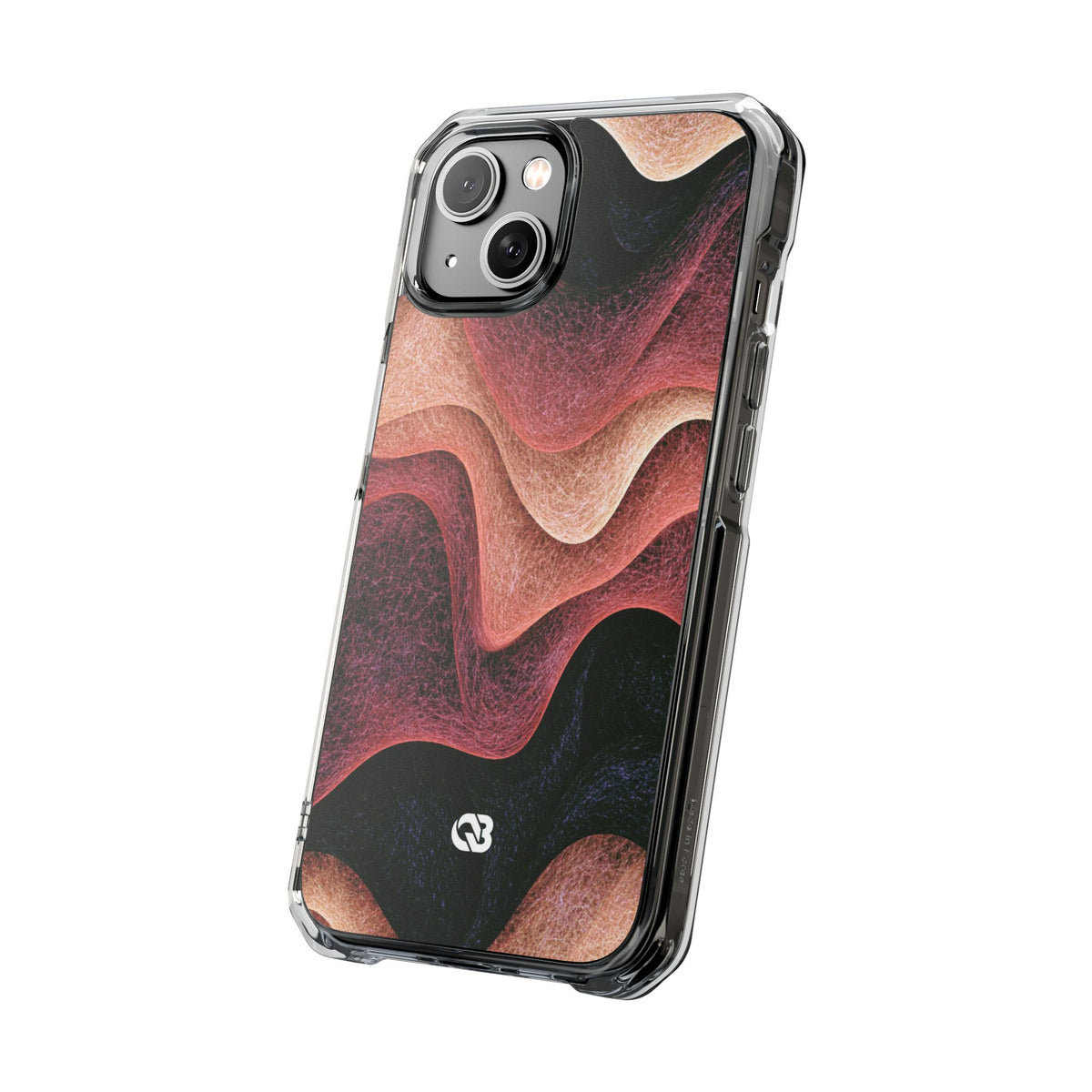 Rose Contour Waves · Clear Impact Magnetic Phone Case for iPhone · Pink