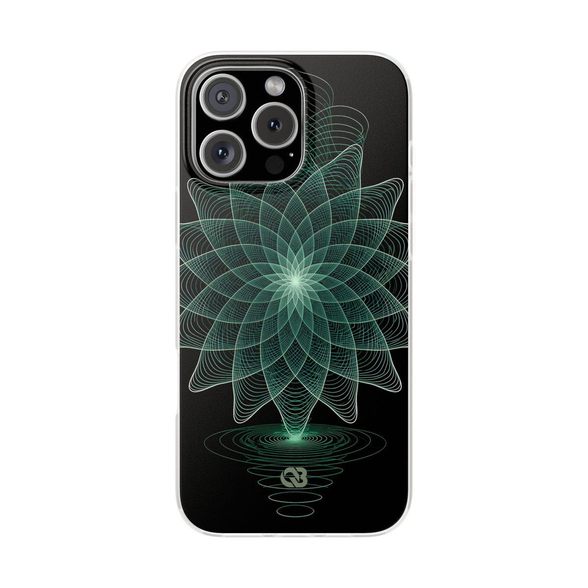 Green Lite Phone Case for iPhone - Cyan Signal Bloom