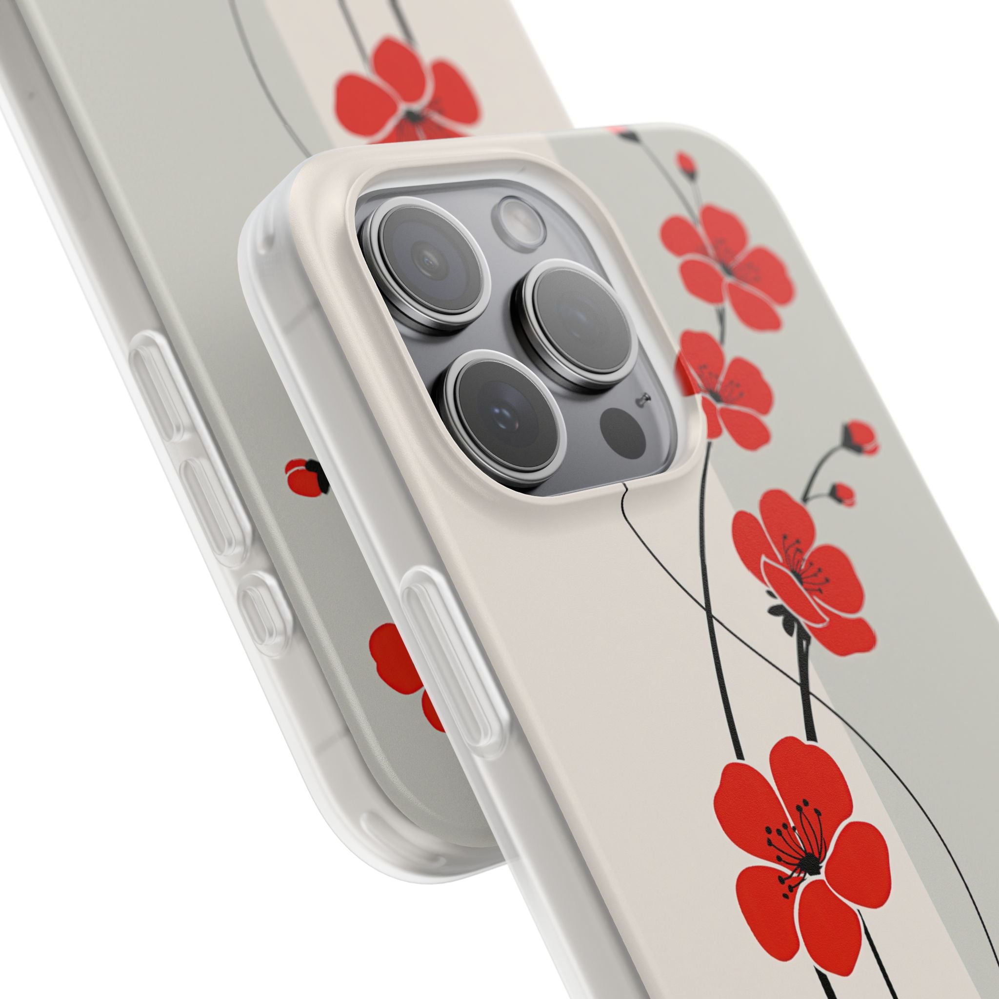 Red Lite Phone Case for iPhone - Crimson Plum Ink