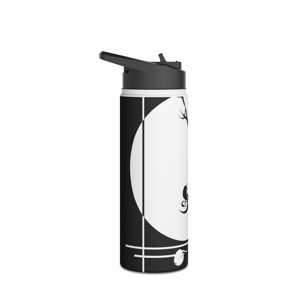Nocturne Orchid Bloom · Insulated Water Bottle · Black