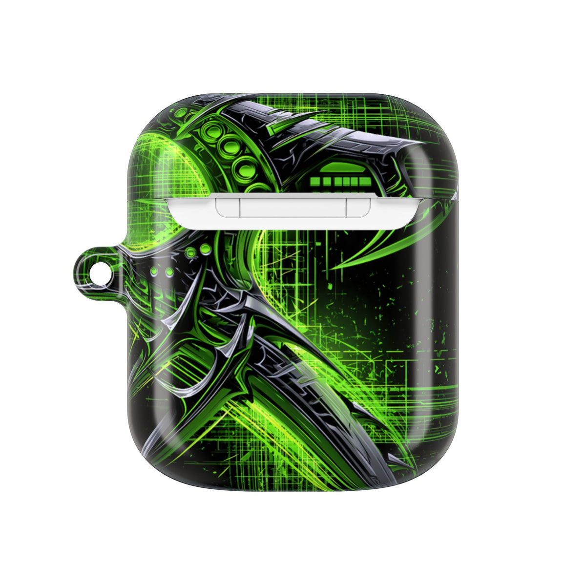 Cyber Sigil Grid · Hard Case for AirPods & AirPods Pro · Green