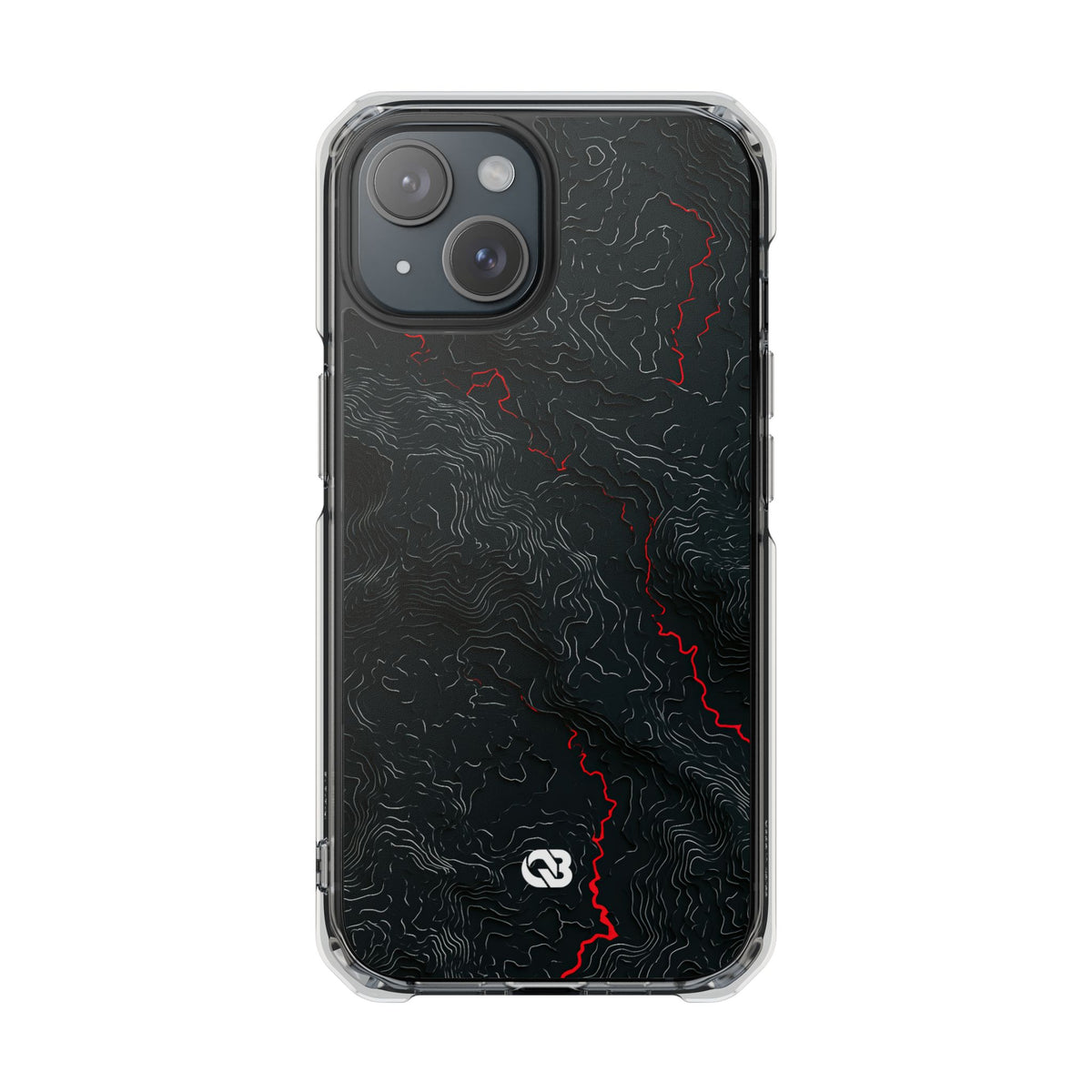 Crimson Rift · Clear Impact Magnetic Phone Case for iPhone · Black