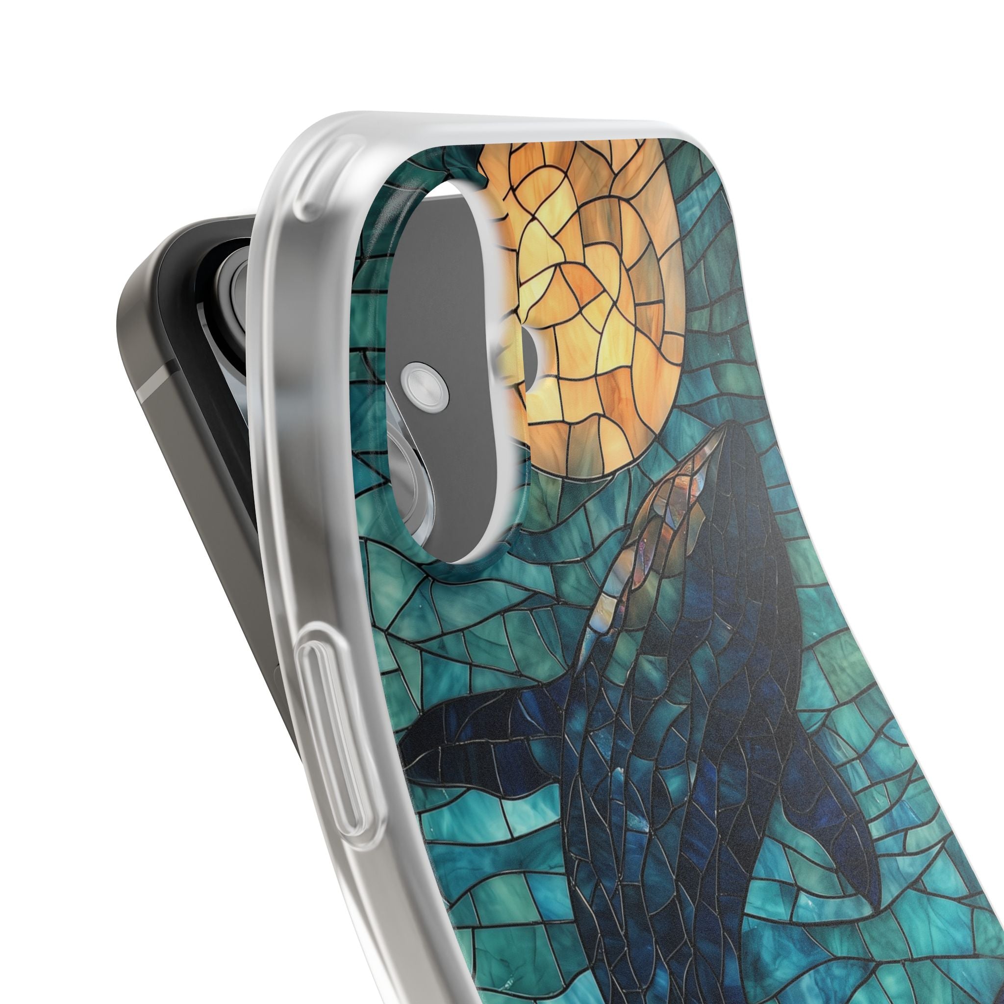 Stained Moon Whale · Soft Telefoncover for iPhone