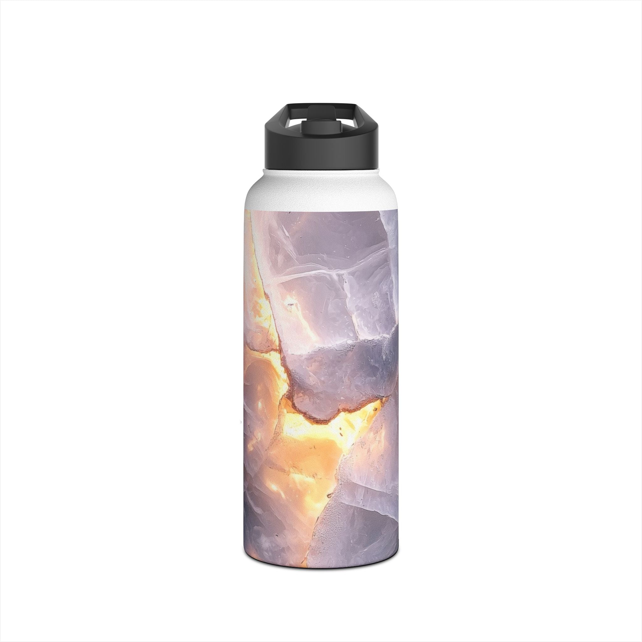 Crystal Veins Glow - Stainless Steel Water Bottle