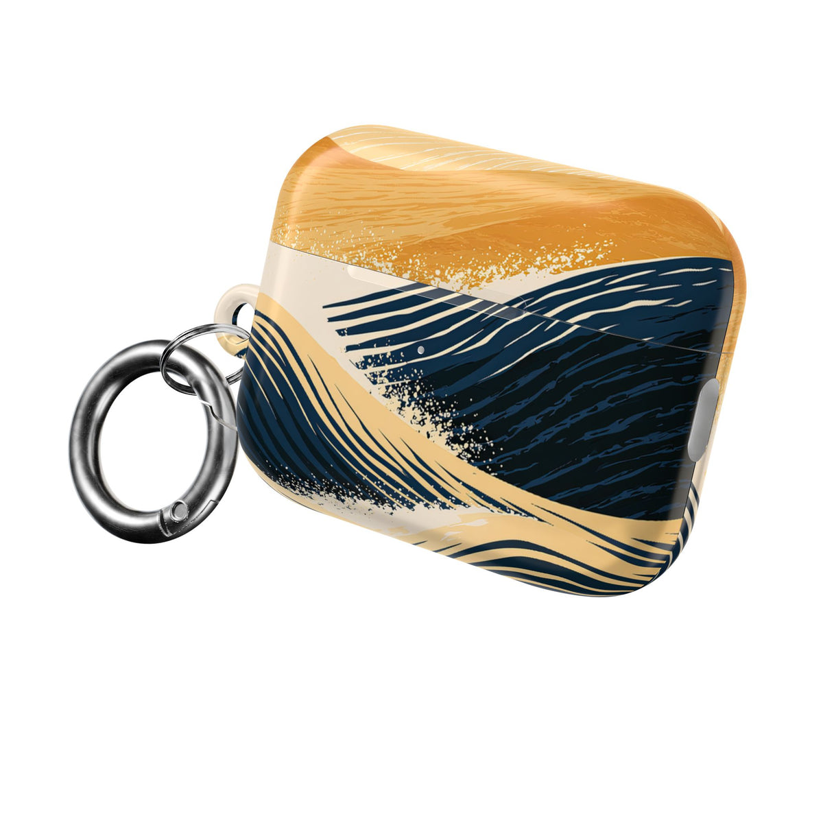 Golden Horizon Waves · Hard Case for AirPods & AirPods Pro · Blue