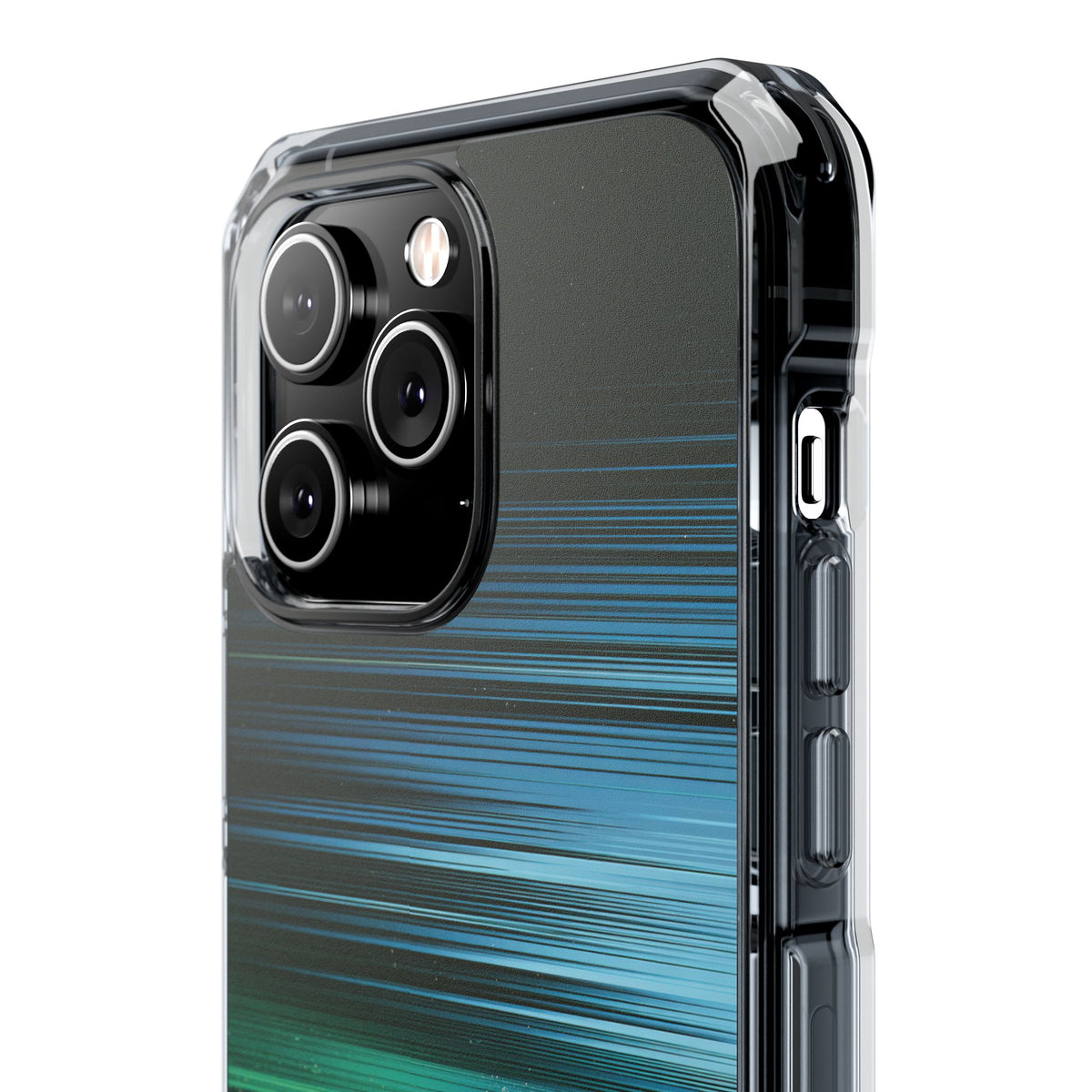 Digital Shoreline Drift · Clear Impact Magnetic Phone Case for iPhone · Teal