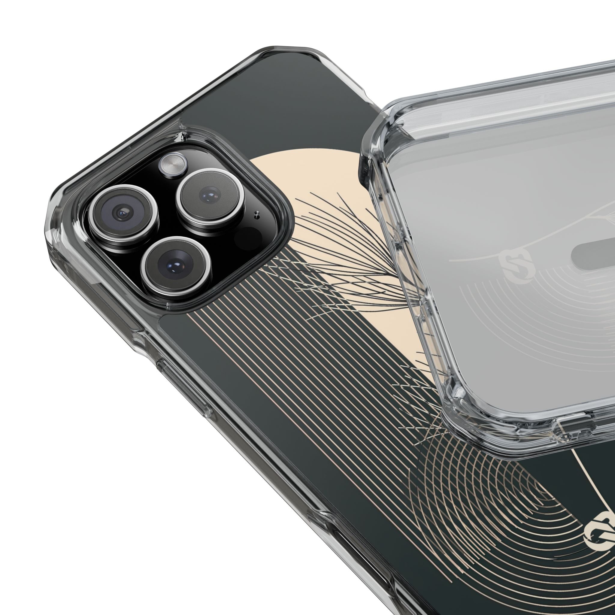 Black Impact MagSafe Phone Case for iPhone - Obsidian Sand Willow