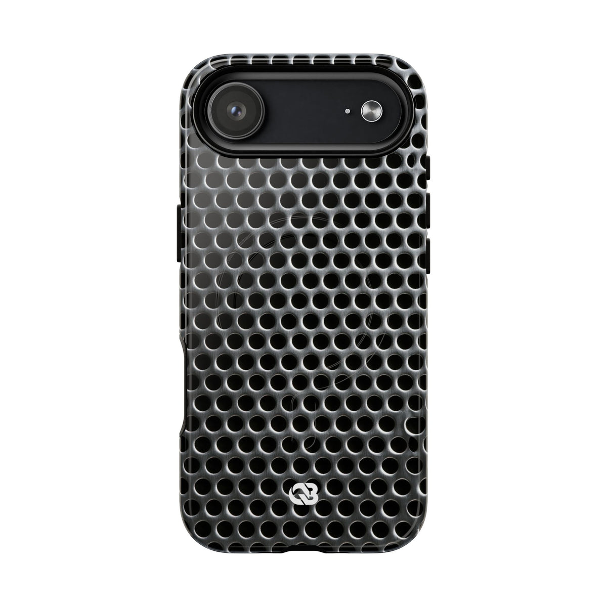 Brushed Perforated Steel · Tough 2.0 Magnetic Phone Case for iPhone · Silver