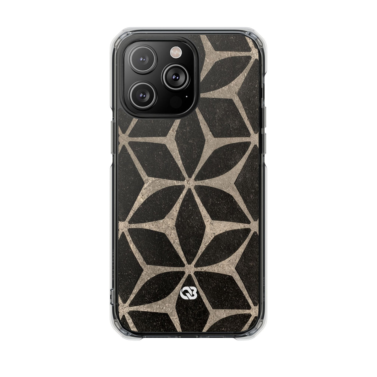 Concrete Mosaic Star · Clear Impact Magnetic Phone Case for iPhone · Black