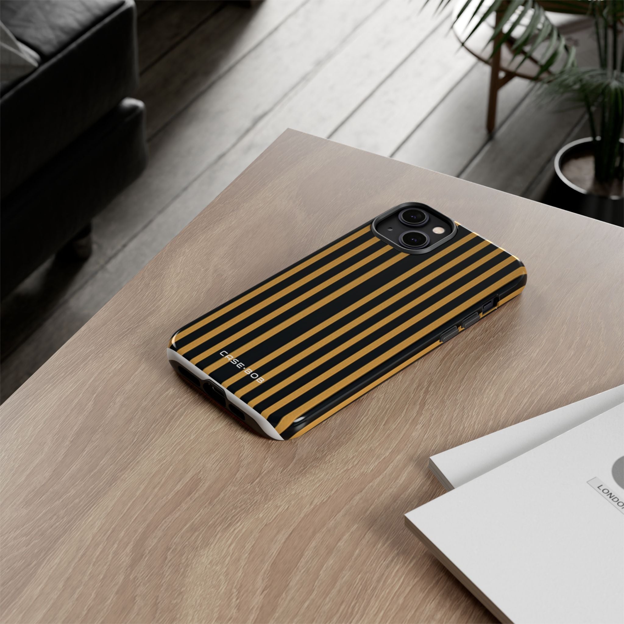 Golden Stripes iPhone 14 Plus Case - Tough