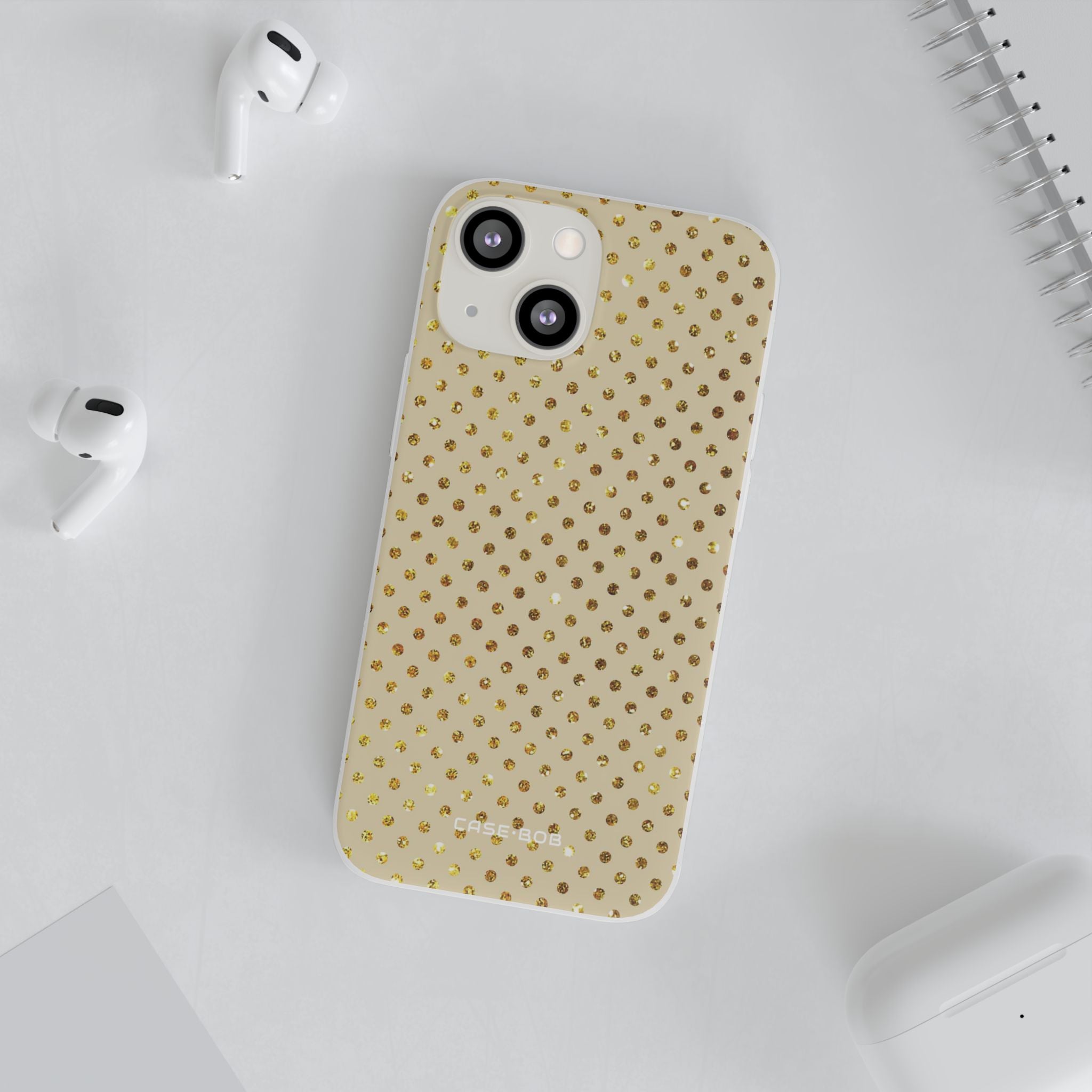 Gold Sparkle Grid iPhone 13 mini Case - Soft