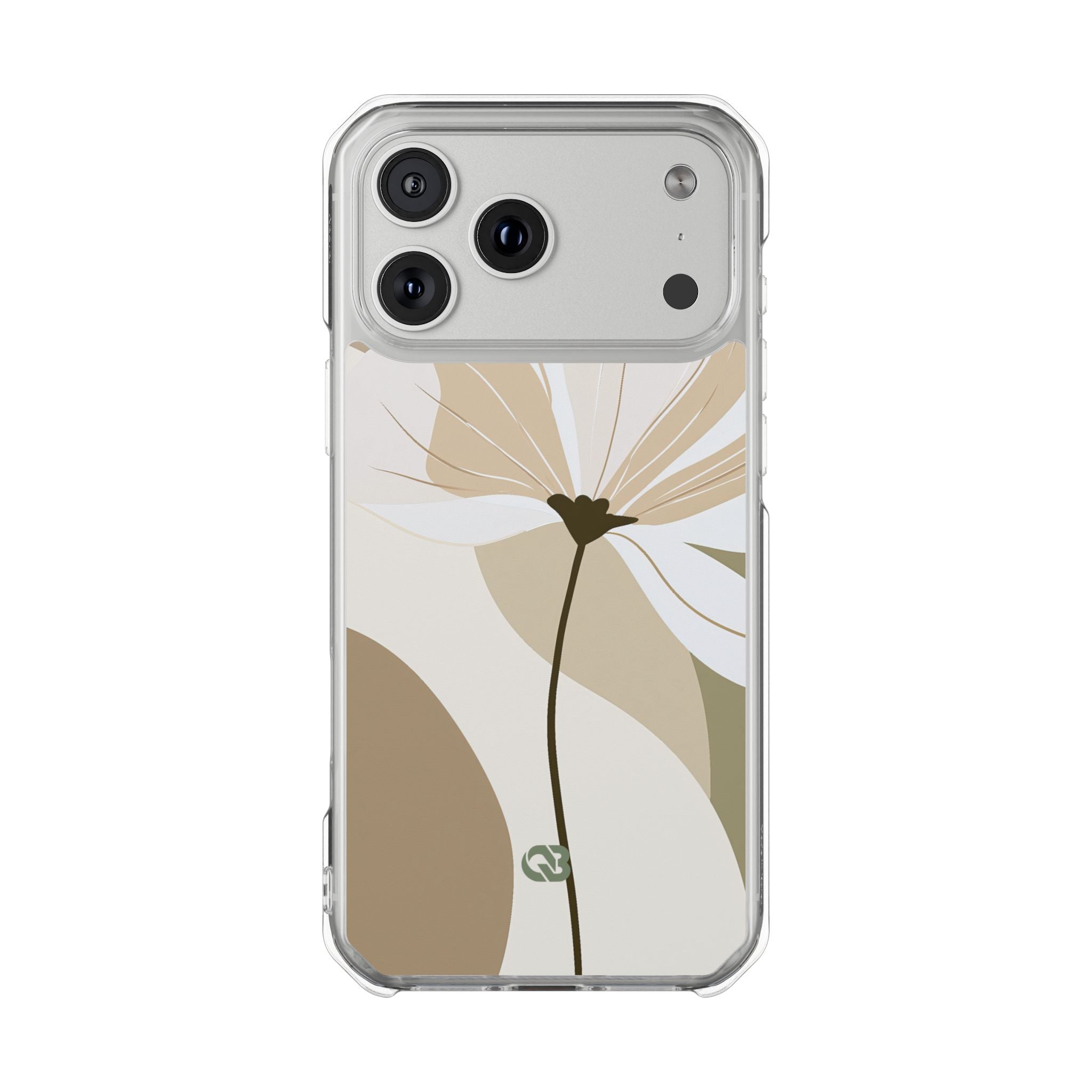 Beige Impact MagSafe Phone Case for iPhone - Sage Linen Magnolia