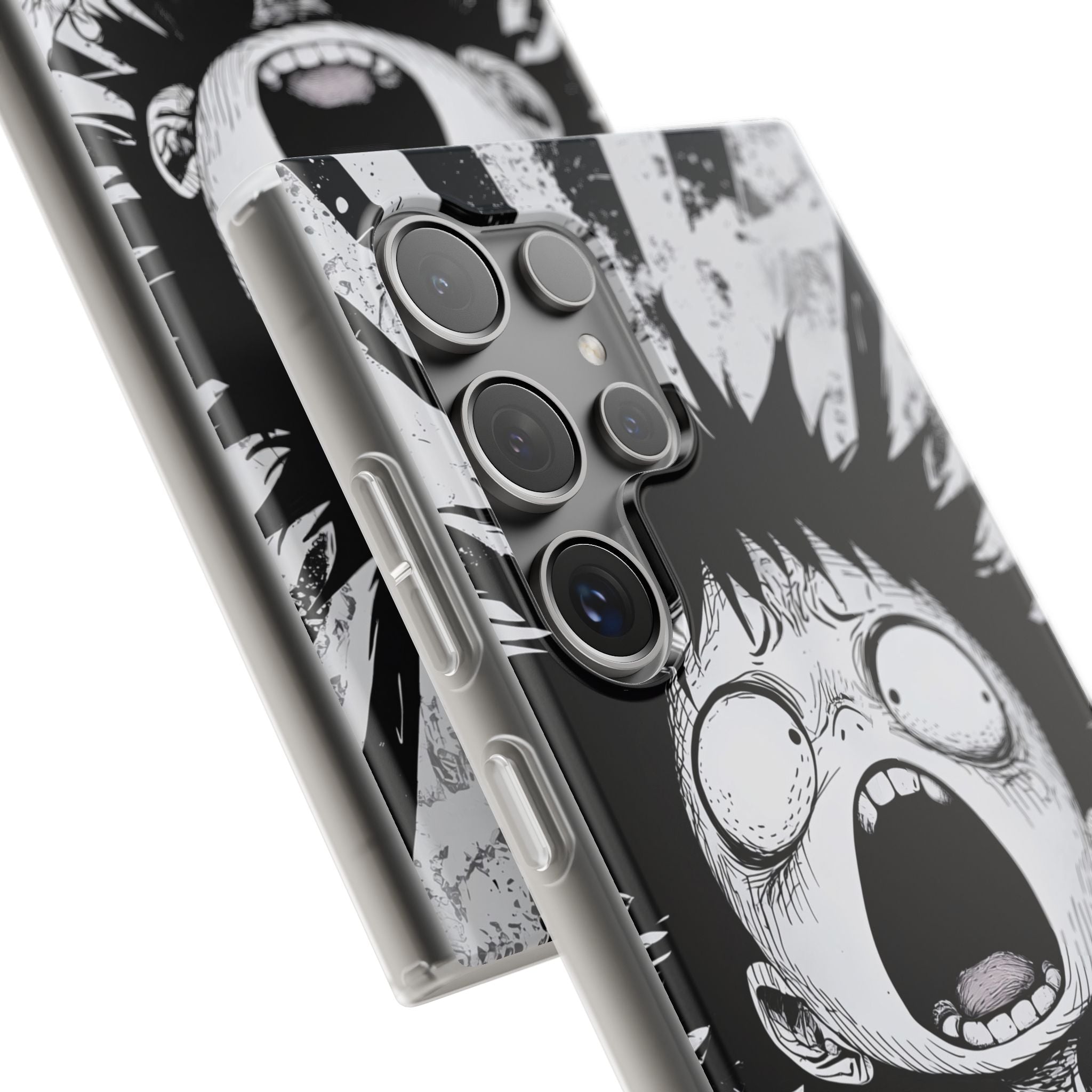 Chaotic Monochrome Scream · Soft Telefoncover for Samsung