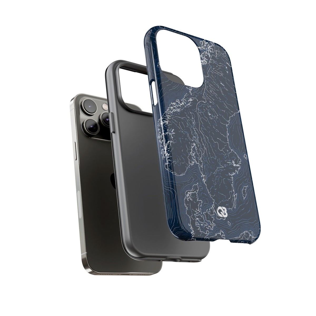 Nordic Contour Chart · Tough Phone Case for iPhone · Blue
