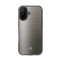 Grey Impact MagSafe Phone Case for iPhone - Brushed Industrial Steel