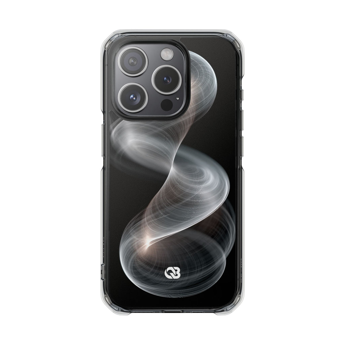Luminous Vortex · Clear Impact Magnetic Phone Case for iPhone · Black