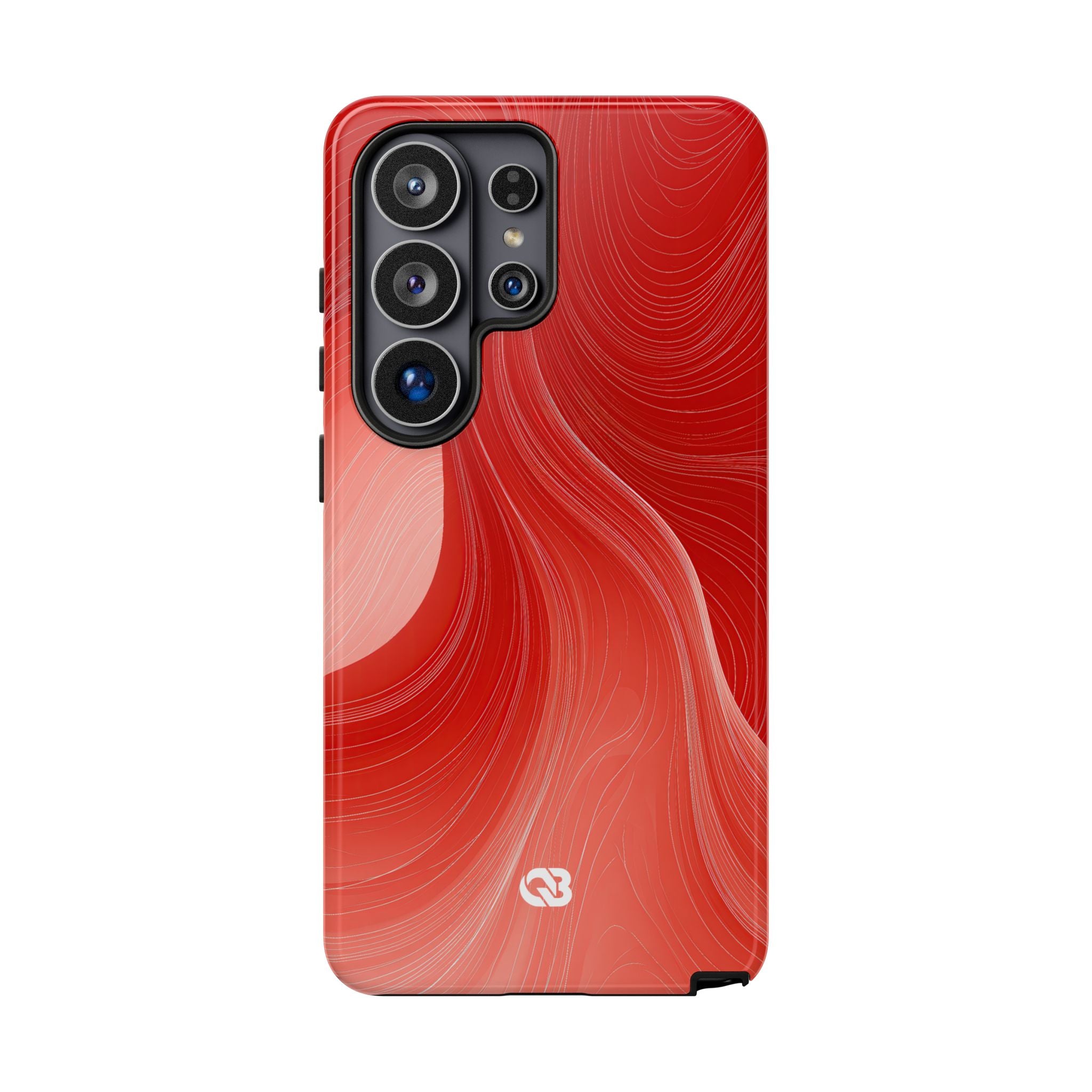 Red Tough Phone Case for Samsung - Crimson Silk Strands