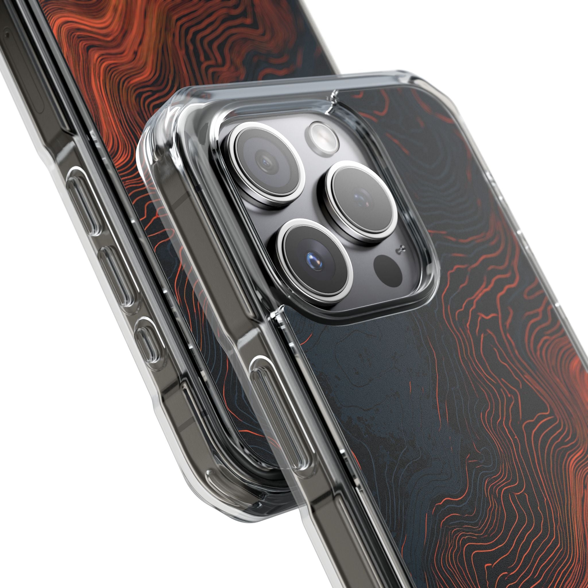 Black Impact MagSafe Phone Case for iPhone - Volcanic Basalt Map